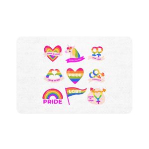 Pride Day Labels Set Pet Food Mat 12x18