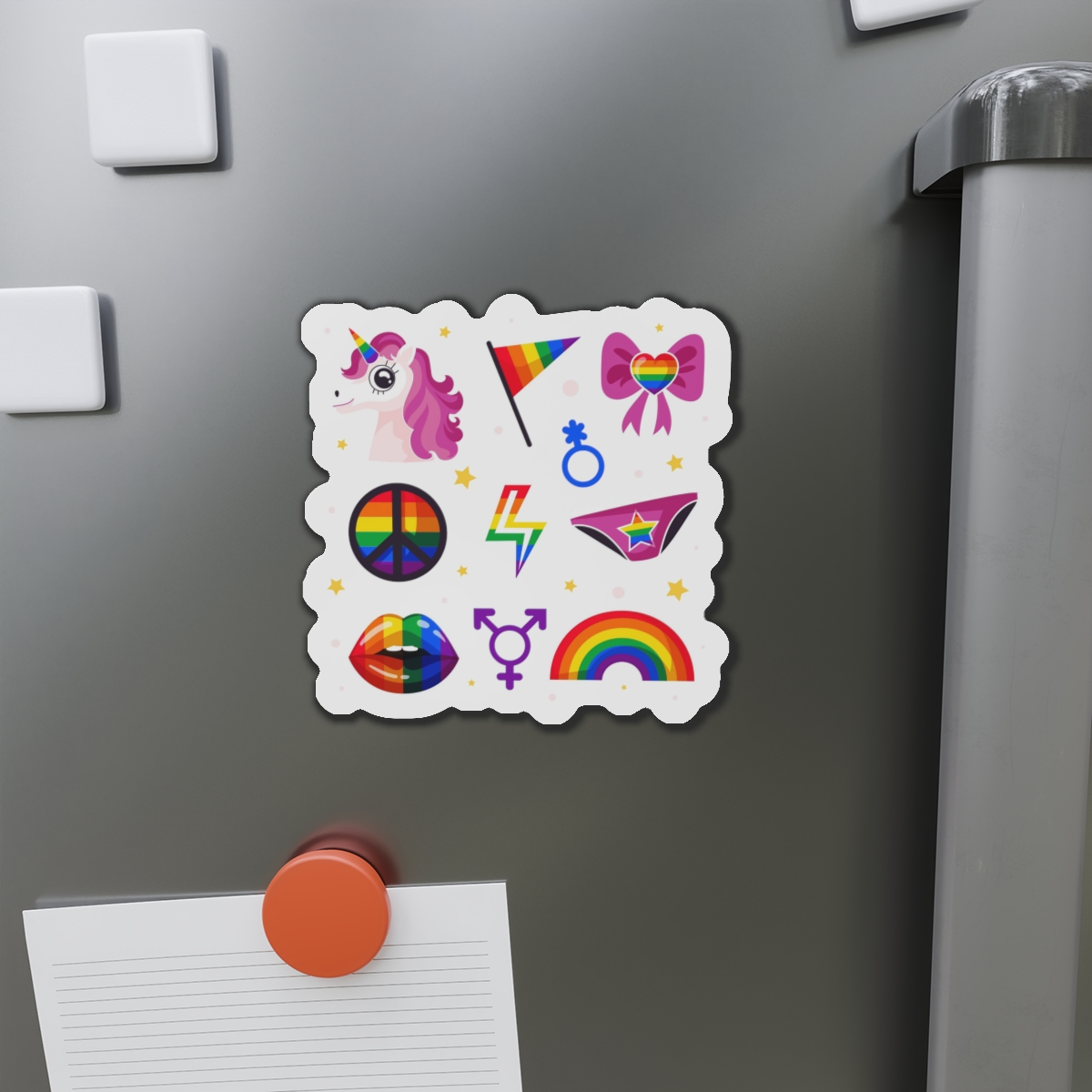 Flat Pride Month Lgbt Elements Collection Die Cut Magnets - Image 11