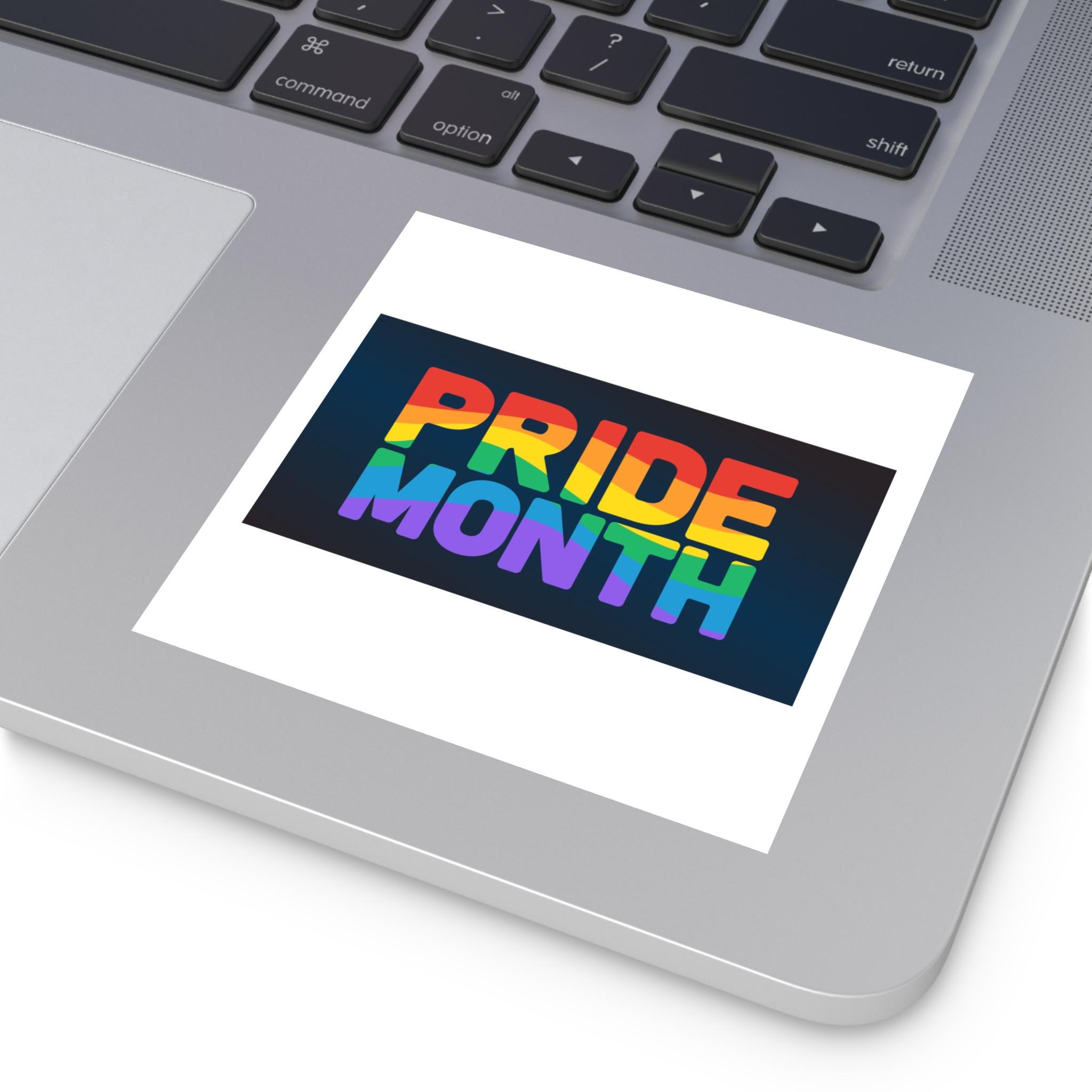 Lgbt Pride Rainbow Flag Lettering Banner Poster Social Media Pride Calligraphy With Laminate Stickers Square - Image 23