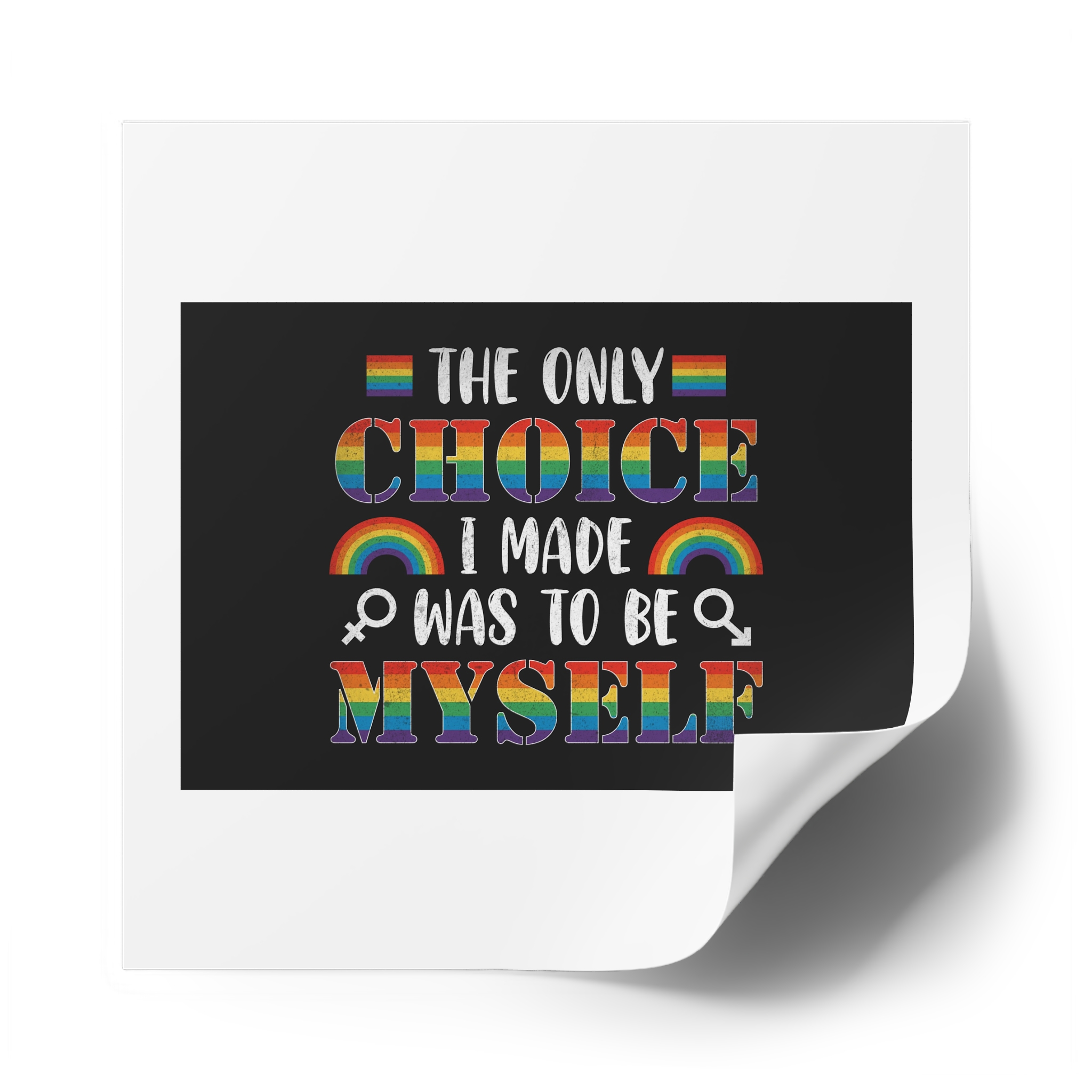 Pride Gay Rainbow Typography Vector Premium T Shirt(1) Laminate Stickers Square - Image 50
