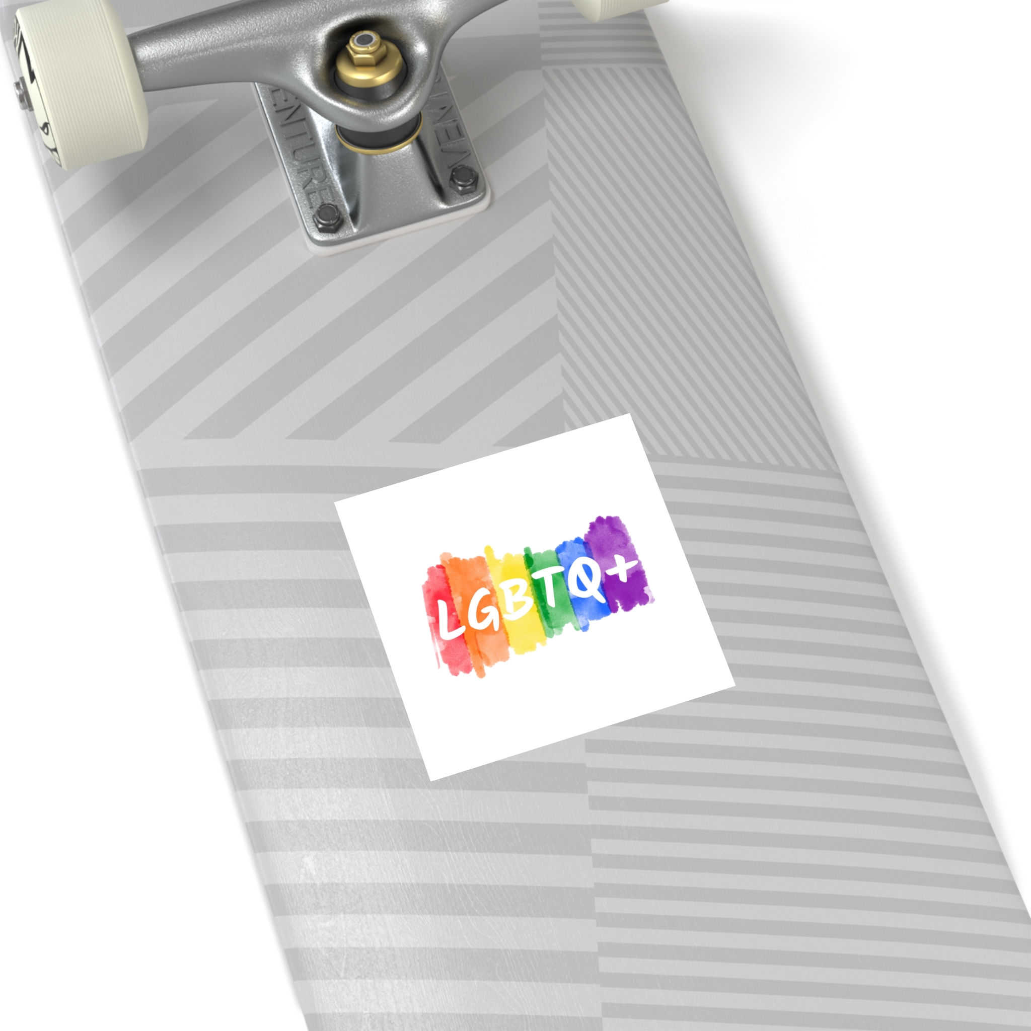 Lgbtq Logo Lettering Text Vector Rainbow Watercolor Paint Textured Colorful Stripes Laminate Stickers Square - Image 32