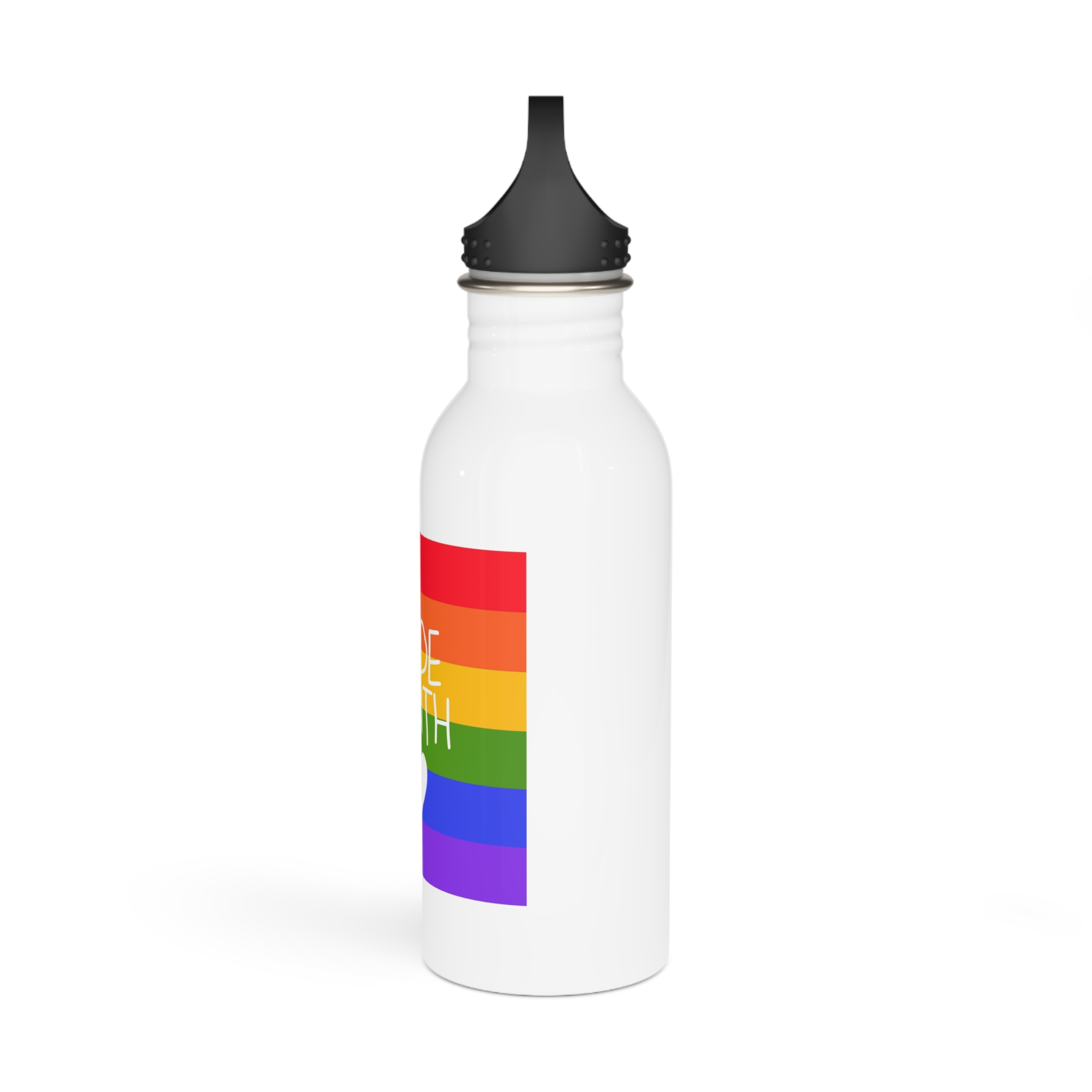 Cute Simple Banner Pride Month Symbols Pride Month With Lgbtq Flag Colours Stainless Steel Water Bottle - Image 4