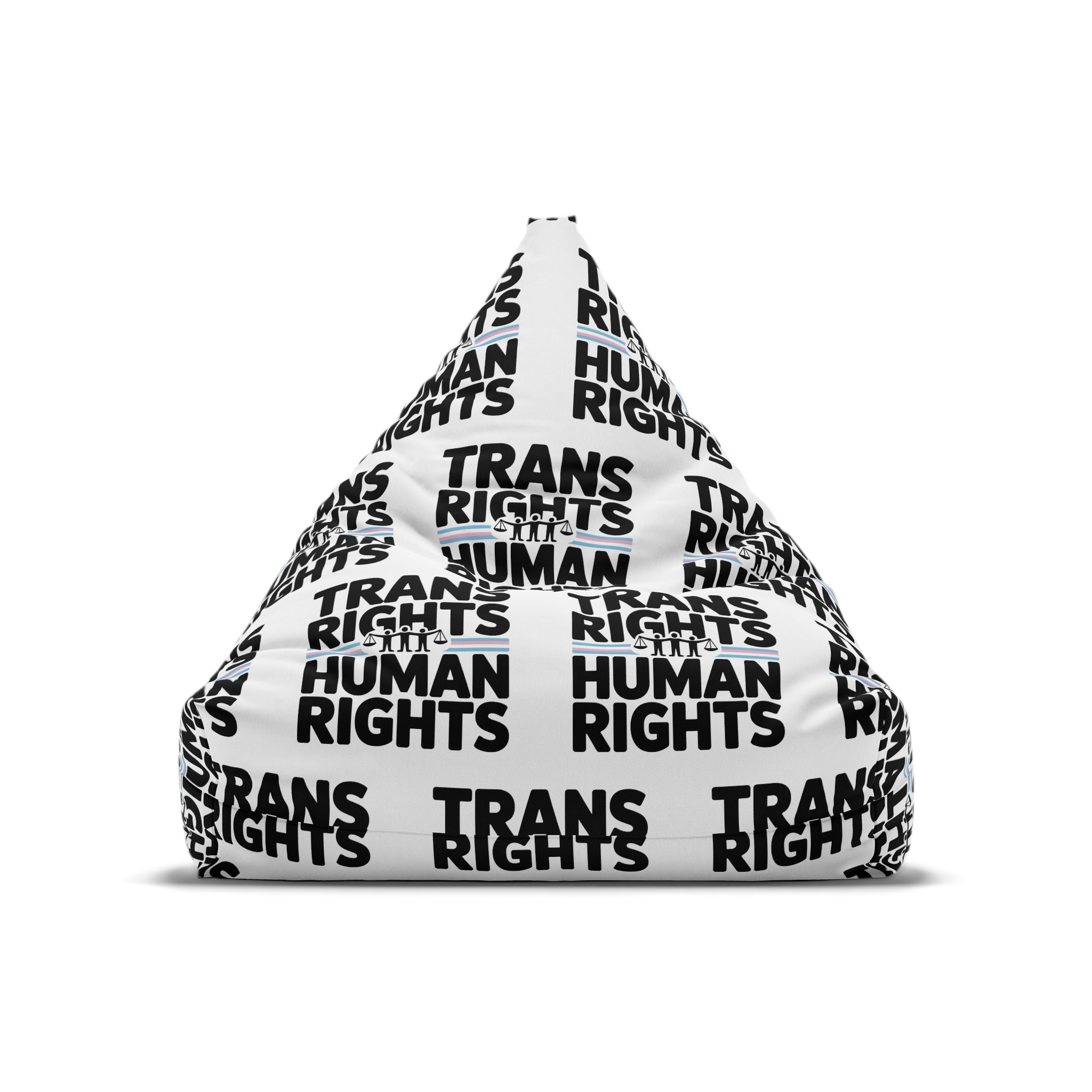 Trans Rights Human Rights T Shirt Design Isolated White Background Bean Bag Chair Cover - Image 5