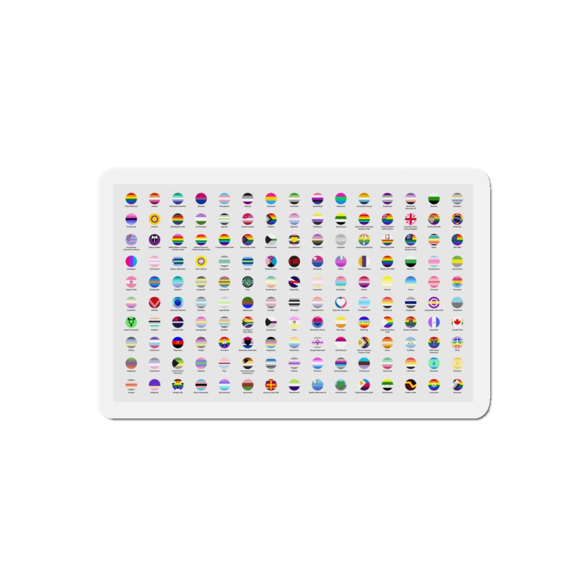 Circular Lgbtq Pride Flags Collection Chart Representing Diverse Gender Sexual Identities Die Cut Magnets - Image 7