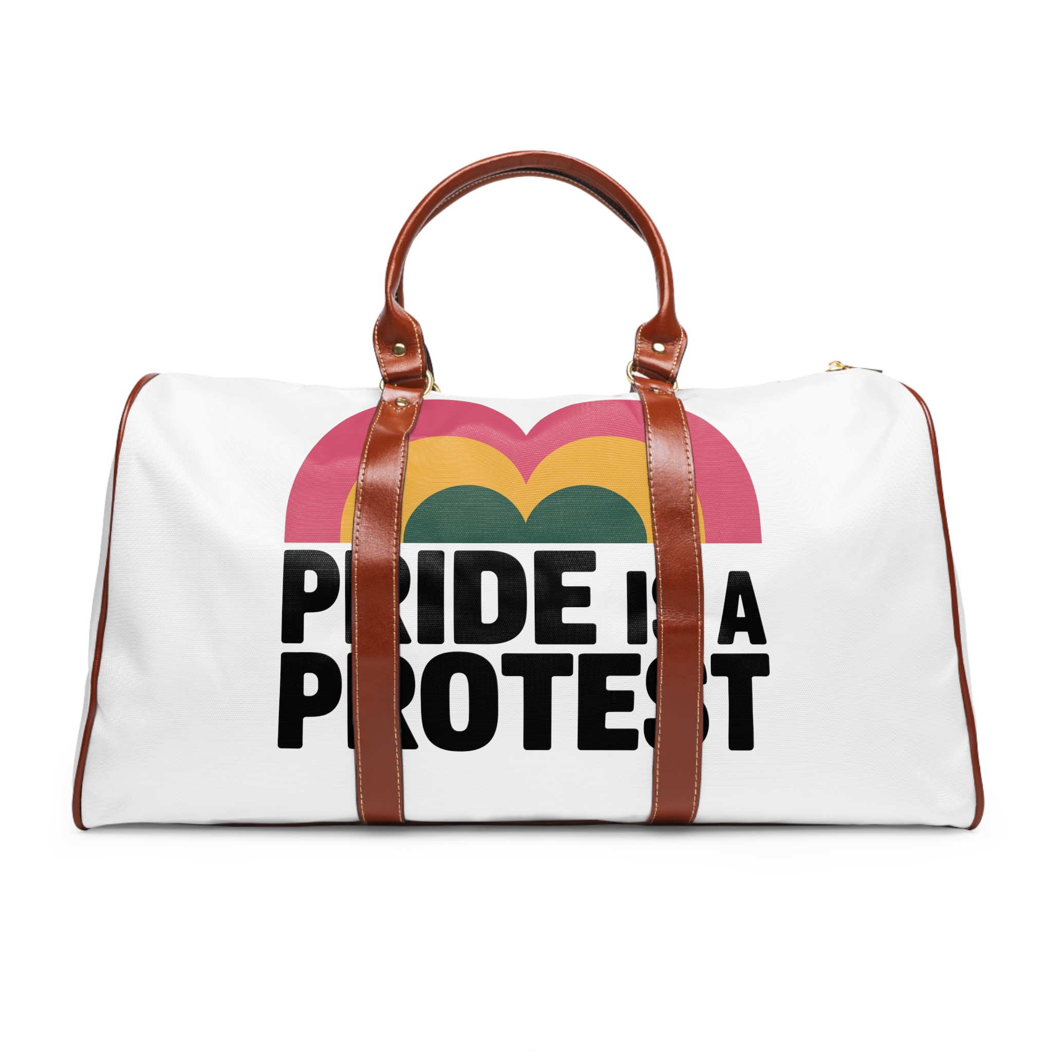 Price Isa Protest T Shirt Design Isolated White Background Waterproof Travel Bag