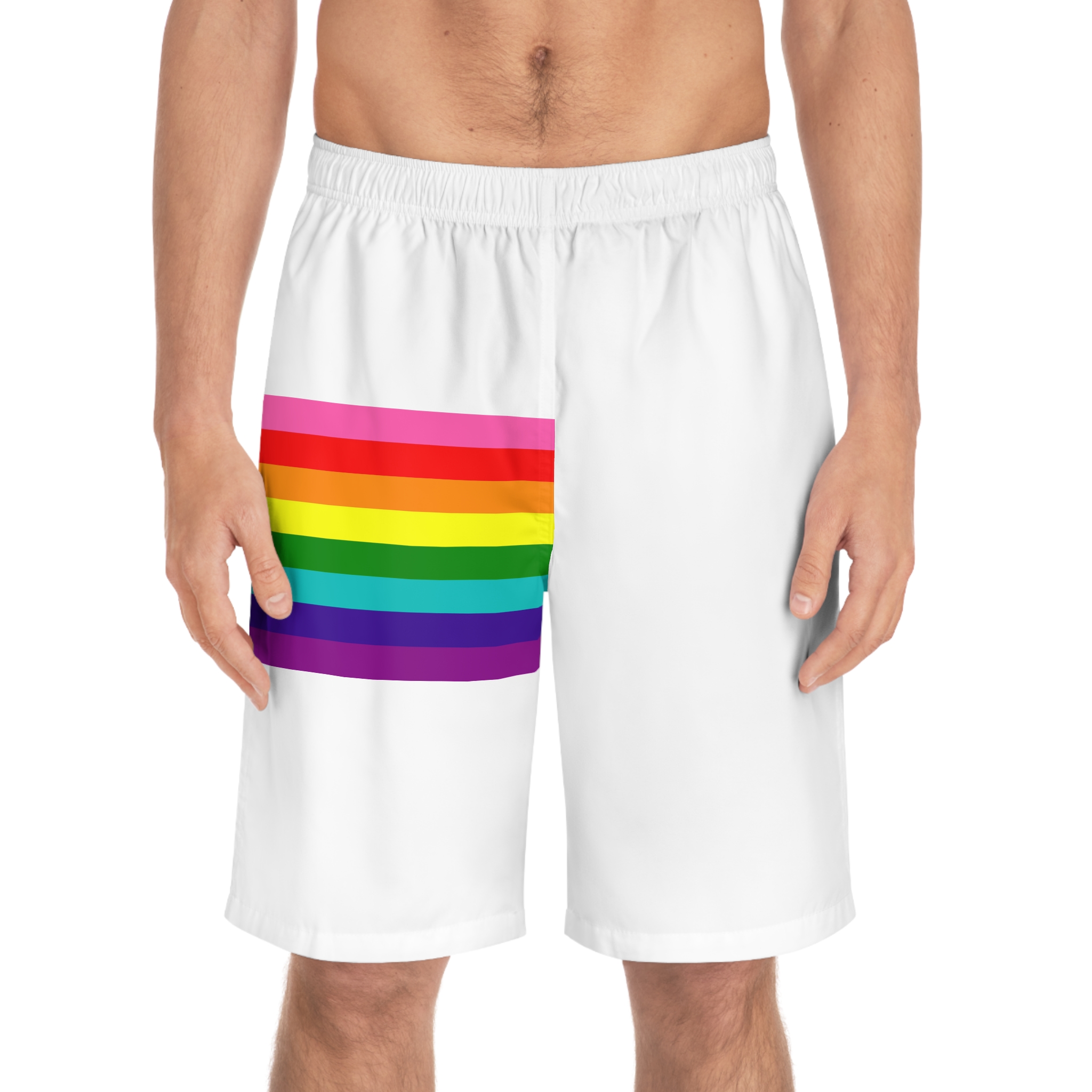 Gay Flag Rainbow Lgbt Pride Flag Global Symbol Equality Diversity Lgbtq Rights Love Acceptance Publi Mens Board Shorts Aop - Image 3