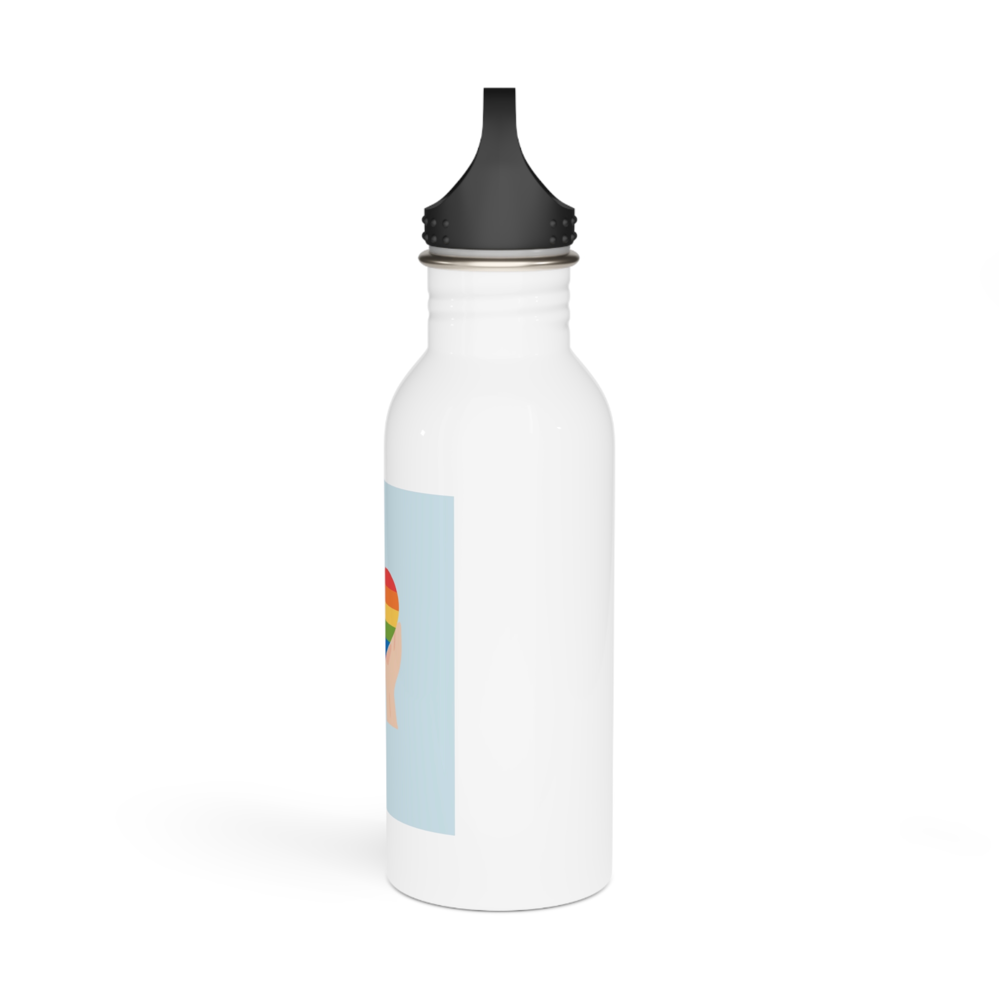 Pride Lgbt Card Support Love Poster That Says Rainbow Heart It Stainless Steel Water Bottle - Image 4