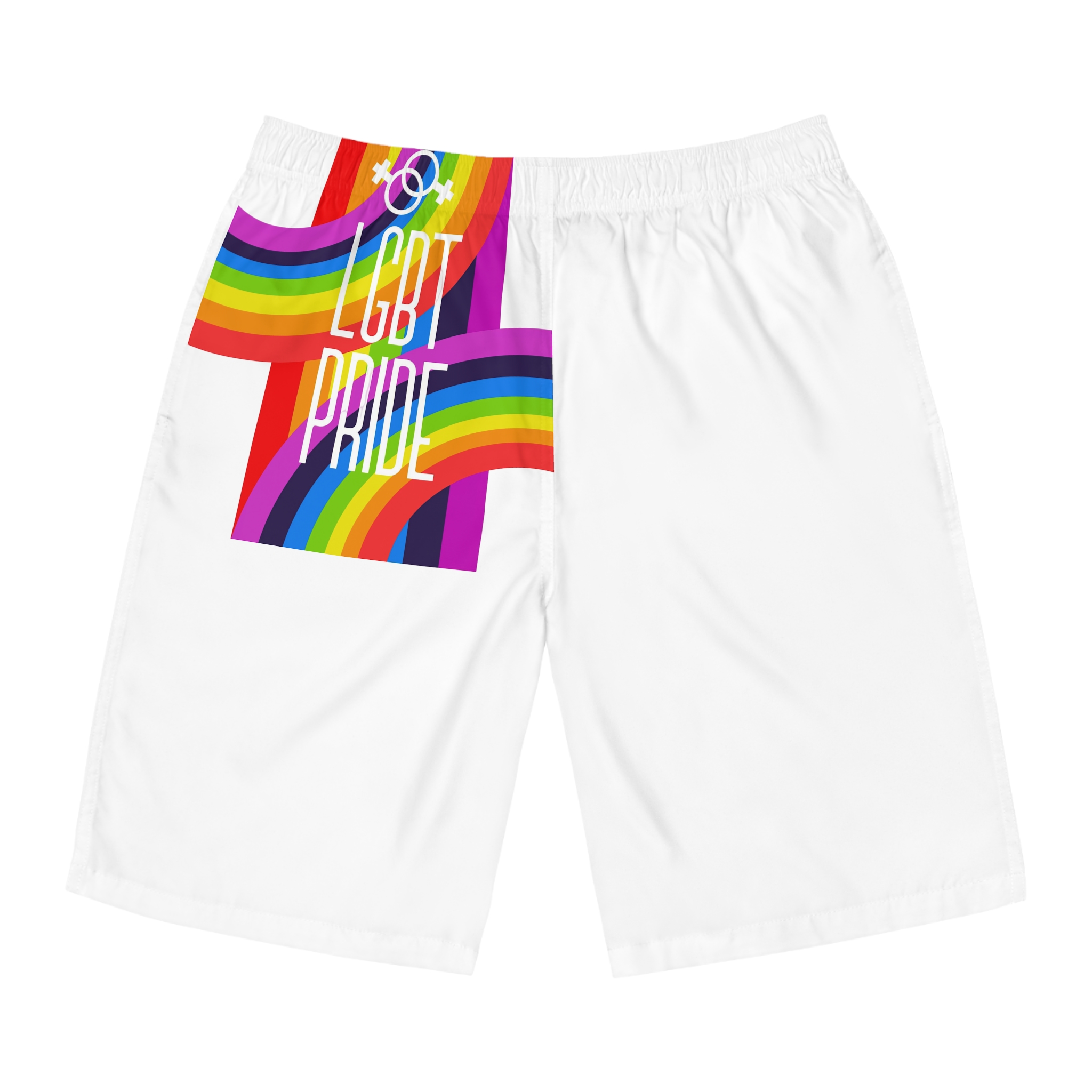 Gay Pride Background Lgbt Day Vector Illustration With Colorful Realistic Style Stickers Flyers Logo Designs Mens Board Shorts Aop