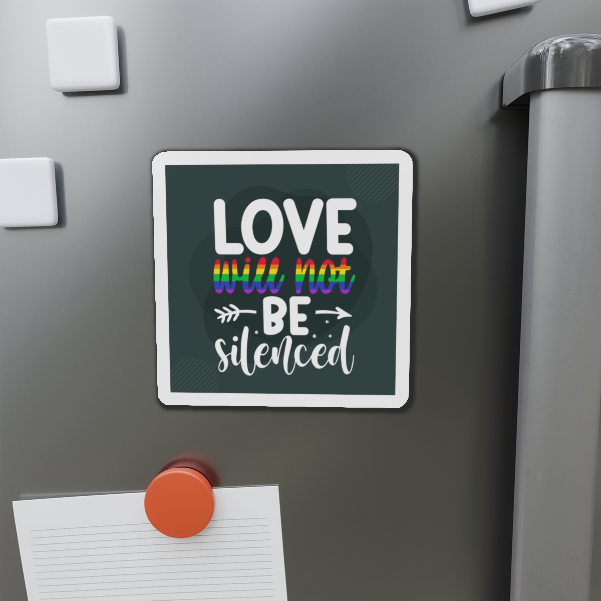 Love Will Be Silenced Premium Gay Pride Lettering Vector Design Die Cut Magnets - Image 11