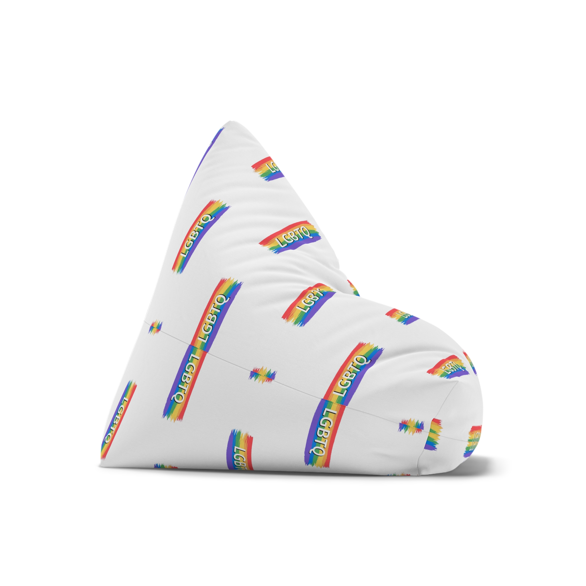 Lgbtq Rainbow Flag Pride Month June Colorful Brush Stroke Lgbtq Flag Vector Illustration Bean Bag Chair Cover - Image 7