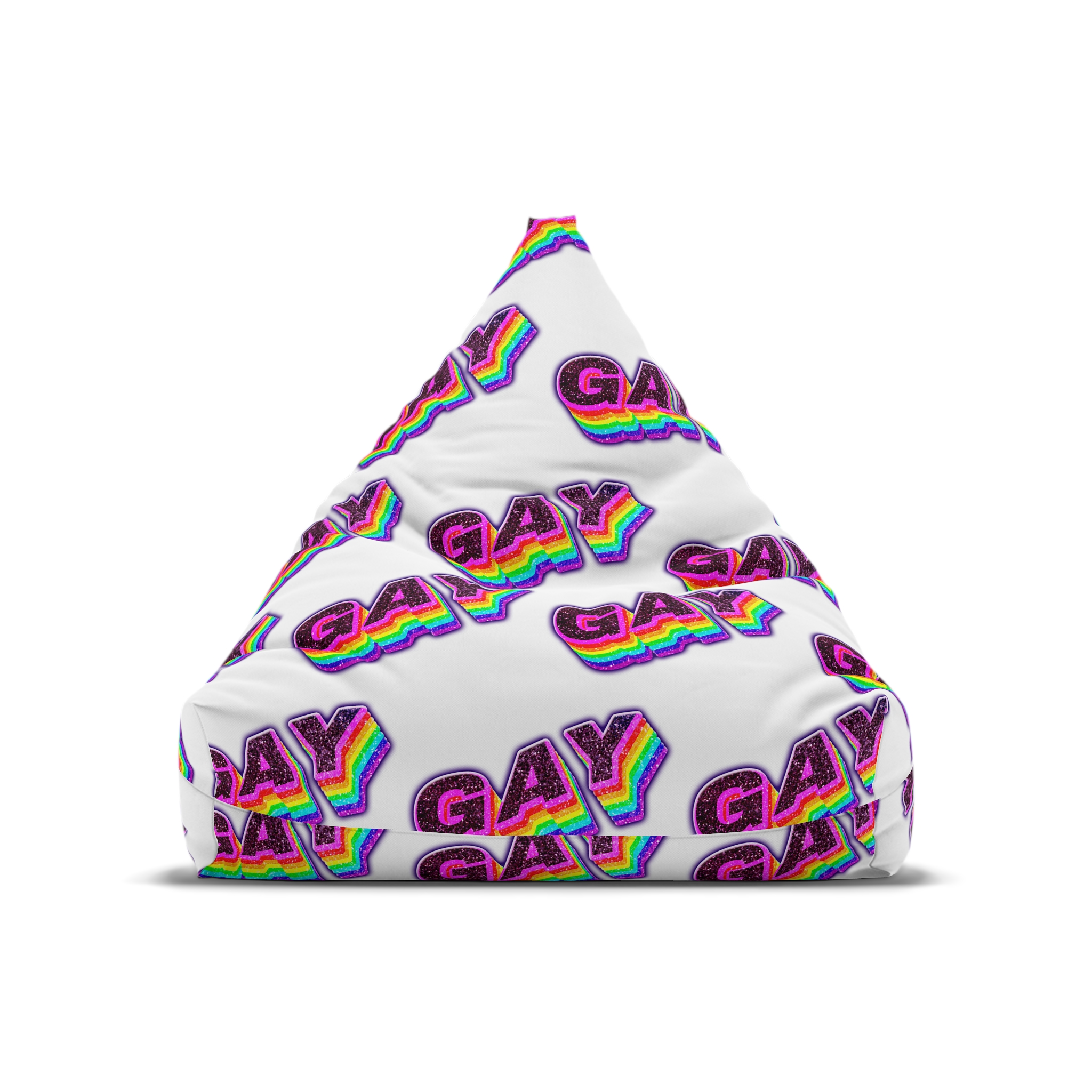 Gay Word Rainbow 3d Png Word Art Bean Bag Chair Cover - Image 5
