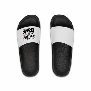 Be Gay Crime T Shirt Design Isolated White Background Mens Slide Sandals