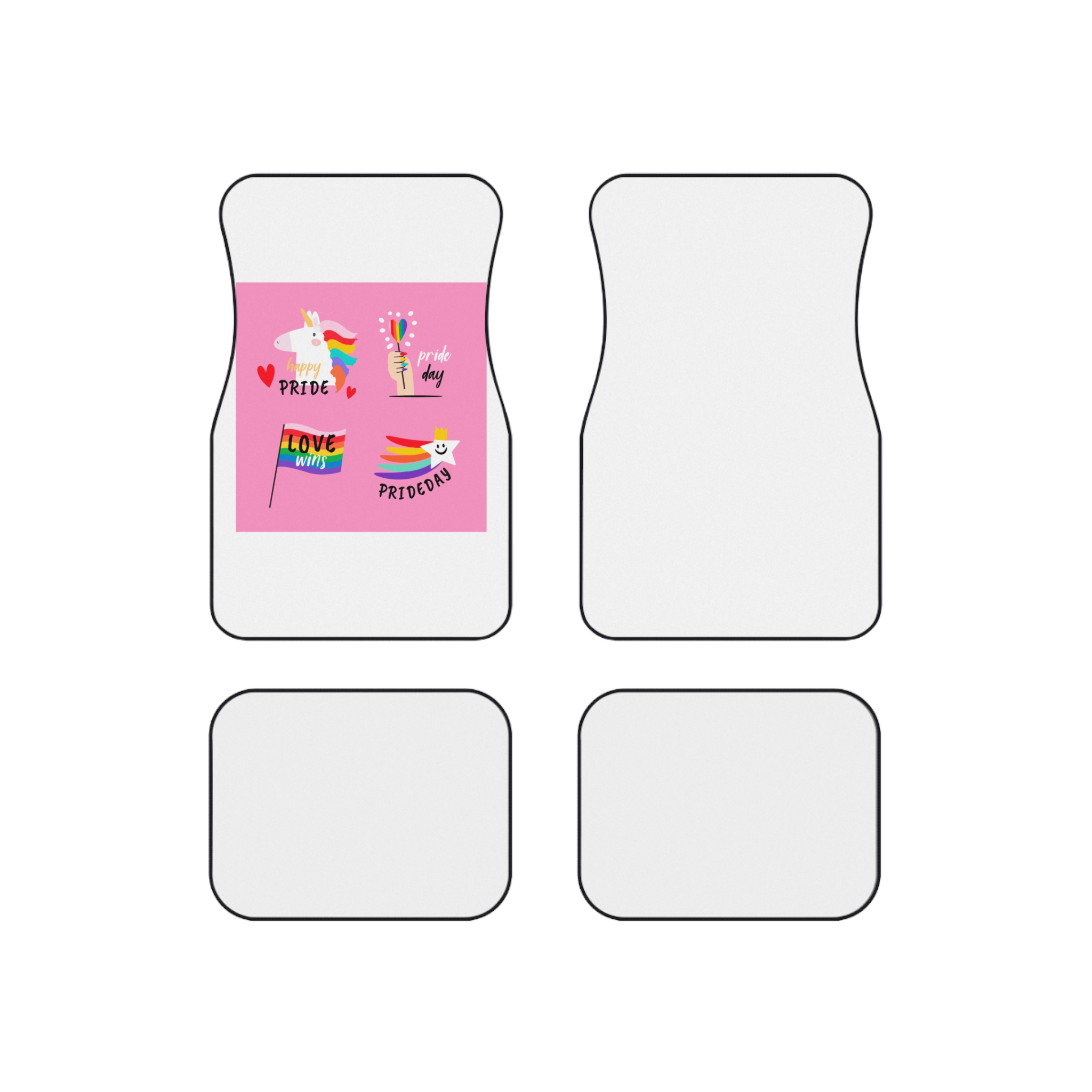 Pride Day Label Collection Theme Car Mats Set Of 4