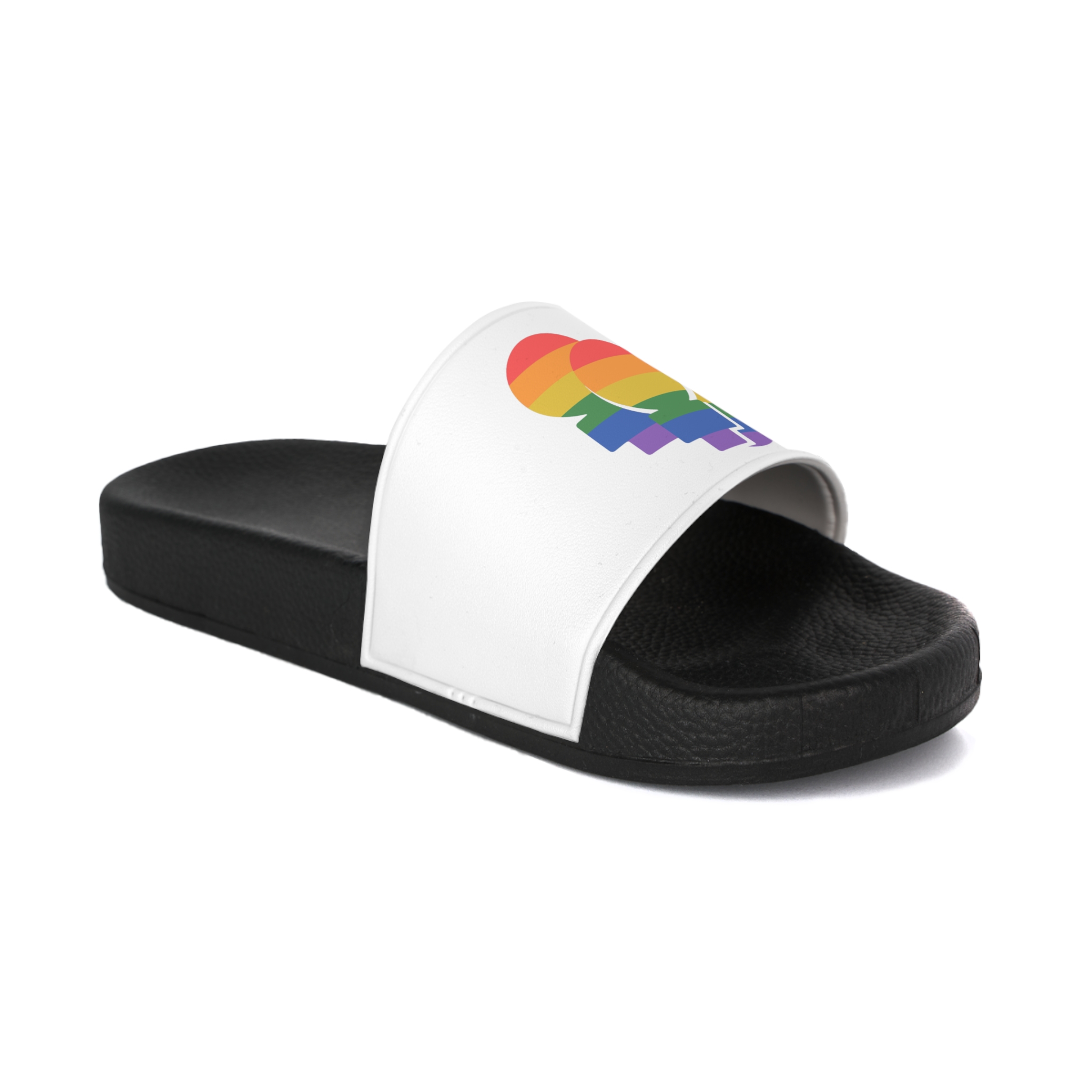 Lgbt Icon Isolated Black Background Diversity Human Right Concept Lgbt Community Vector Flat Illustration Poster Card Banner Mens Slide Sandals - Image 2