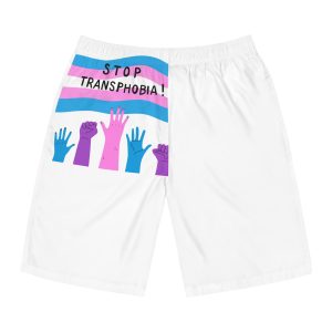 Hand Drawn Stop Transphobia Concept Illustration Mens Board Shorts Aop
