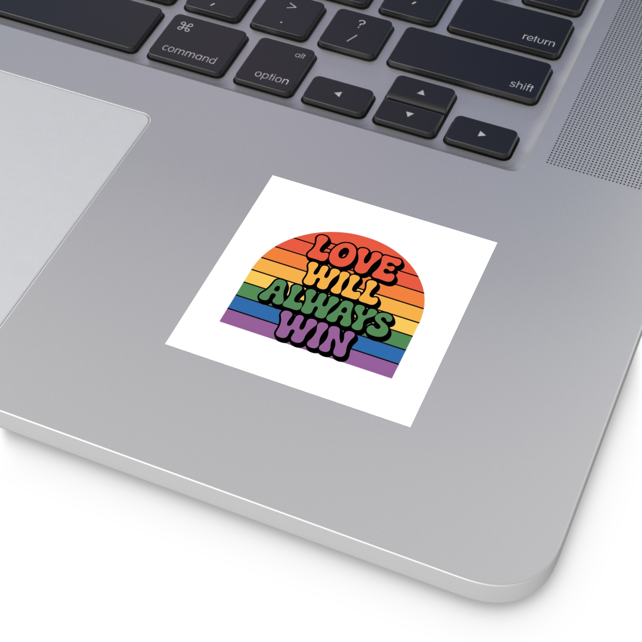 Love Will Always Win Pride Celebration Laminate Stickers Square - Image 3