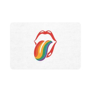 Rainbow Tongue Pop Art Lips Illustration(1) Pet Food Mat 12x18