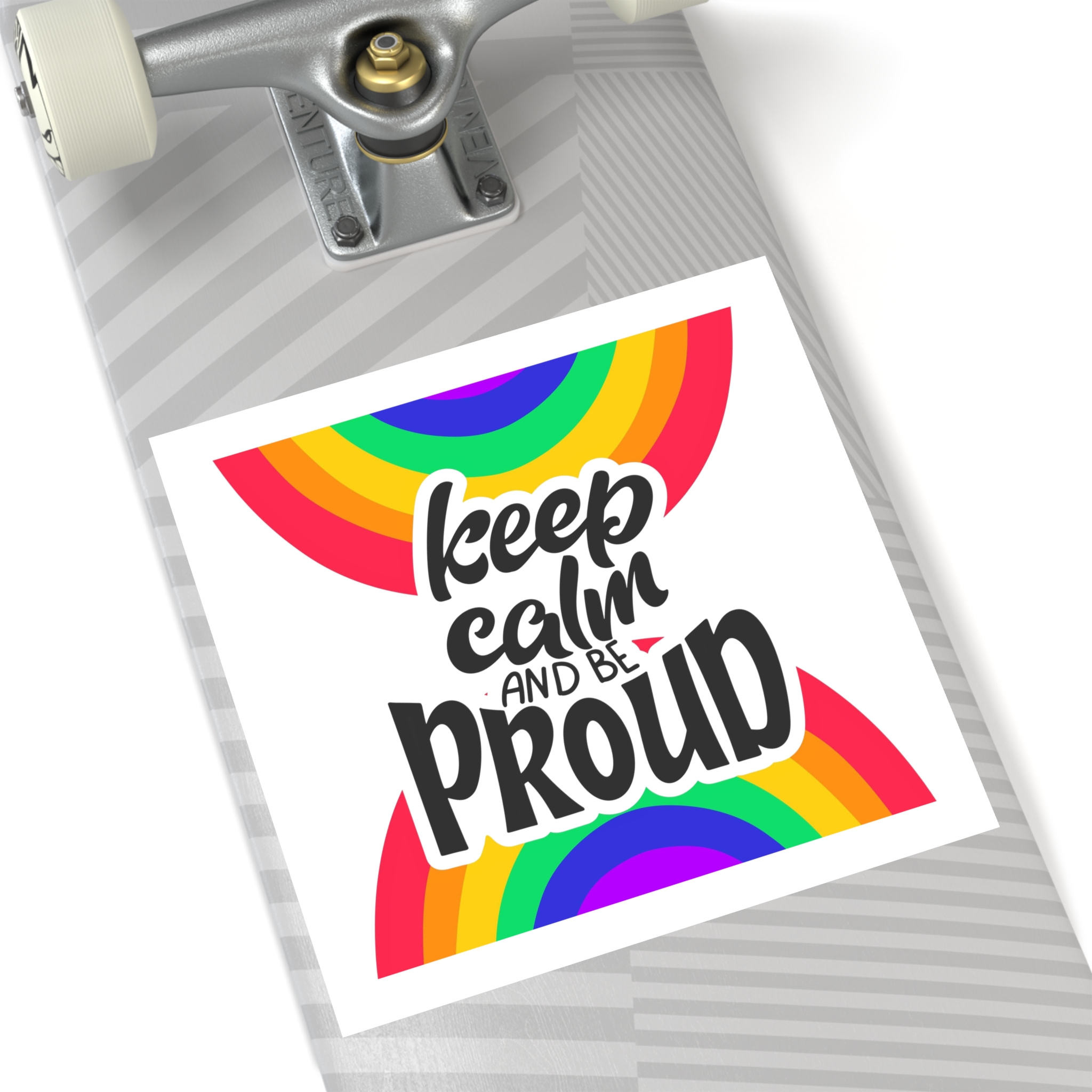 Keep Calm Be Proud Lgbt Lettering Quote Pride Poster Concept With Colorful Rainbow Vector Laminate Stickers Square - Image 52