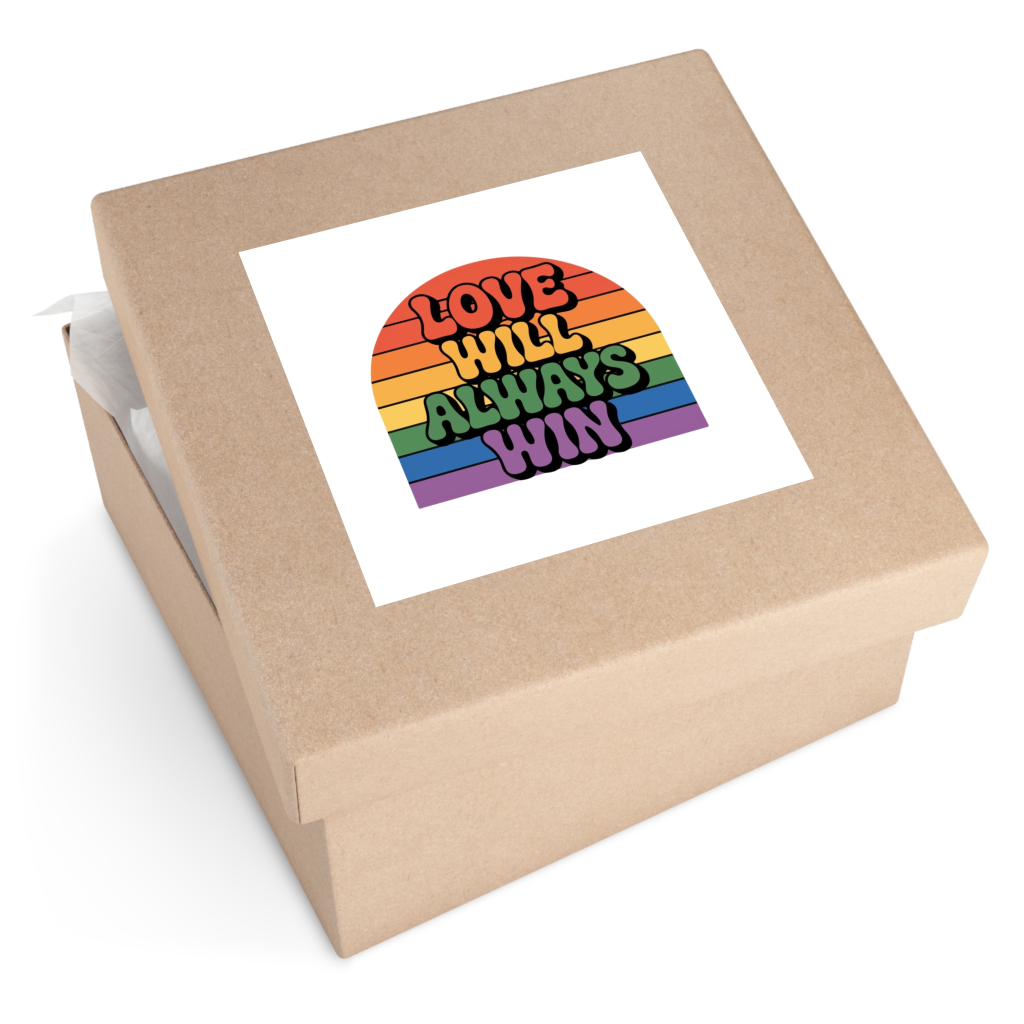 Love Will Always Win Pride Celebration Laminate Stickers Square - Image 55