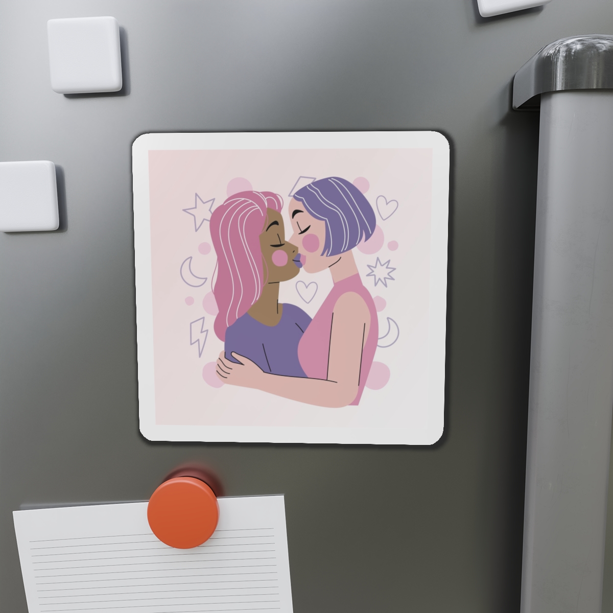 Lesbian Pride Design 5F97CF Die Cut Magnets - Image 14