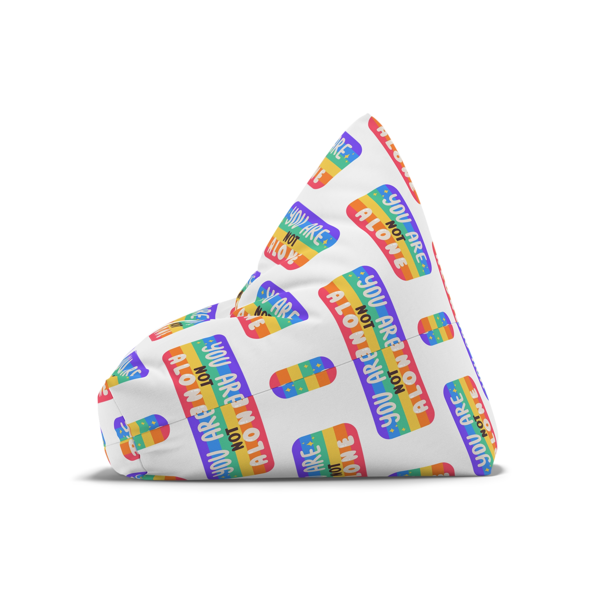 Lgbt Sticker Pack White Background Lgbtq Set Symbol Lgbt Pride Community Rainbow Elements Vector Hand Draw Illustration Hand Drawn Lettering(4) Bean Bag Chair Cover - Image 8
