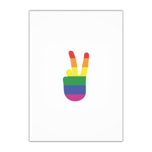 Rainbow Peace Sign Hand Gesture Colored Lgbt Flag Gift Wrapping Paper Sheets 1pc