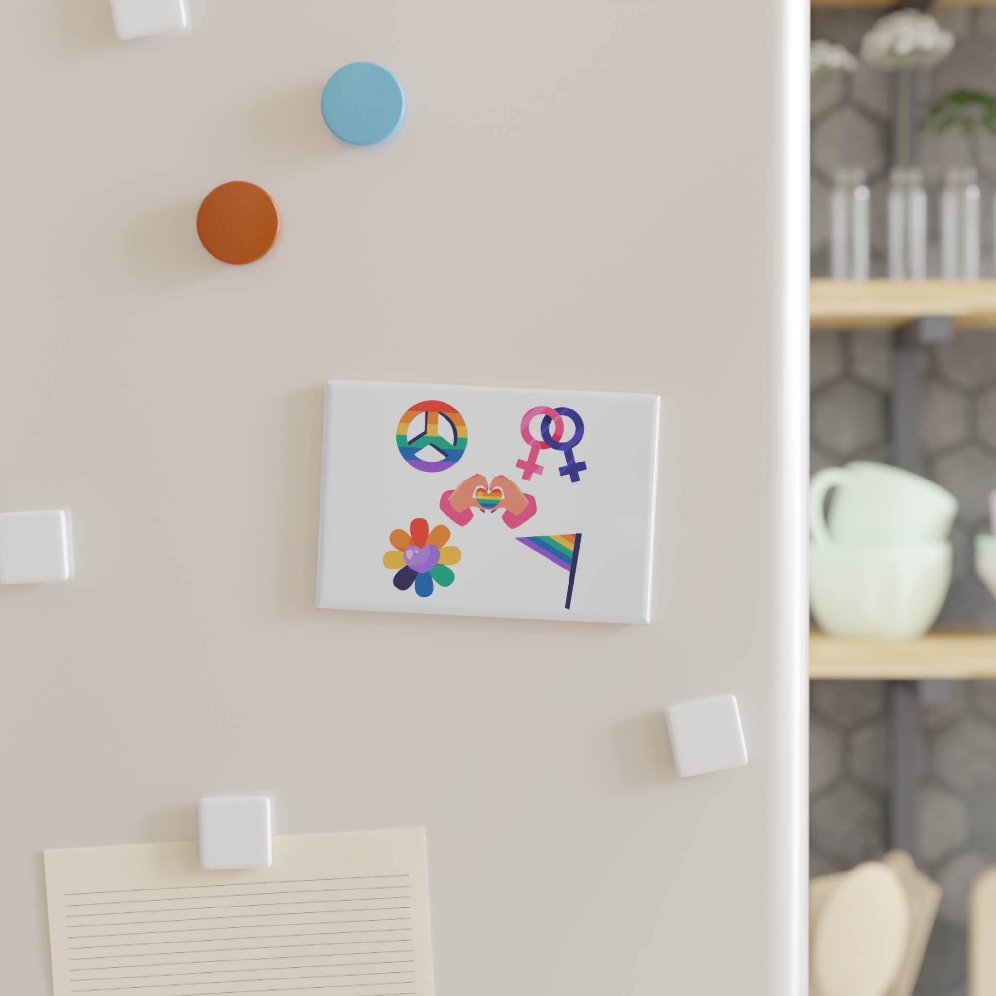Flat Design Elements Collection Pride Month Celebration(1) Button Magnet Rectangle 1 And 10 Pcs - Image 7