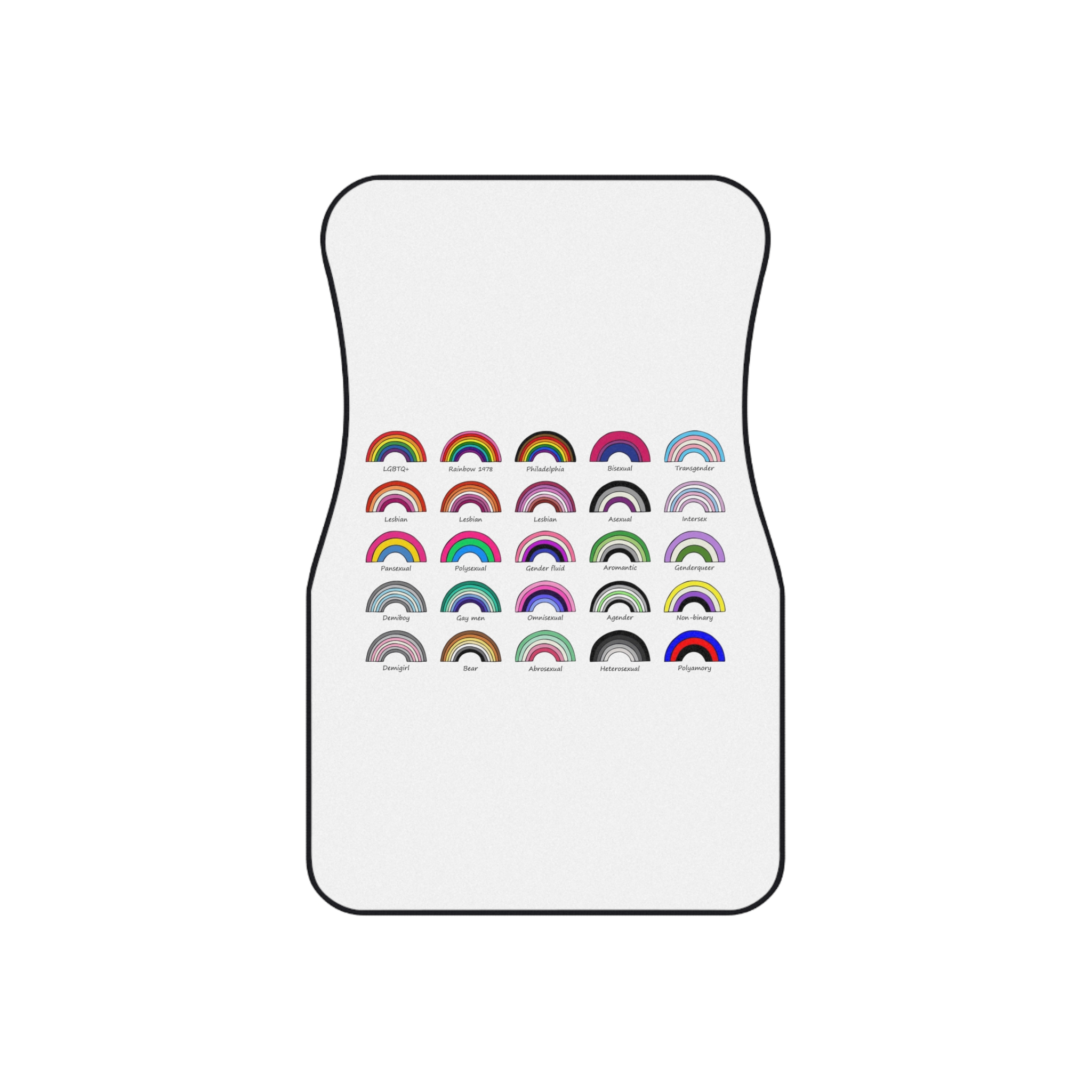 Set Colorful Lgbtq Pride Flag Rainbows Gender Equality Sexual Identity Pride Flags Collection Lgbtqia Community Pride Month Car Mats Set Of 4 - Image 2