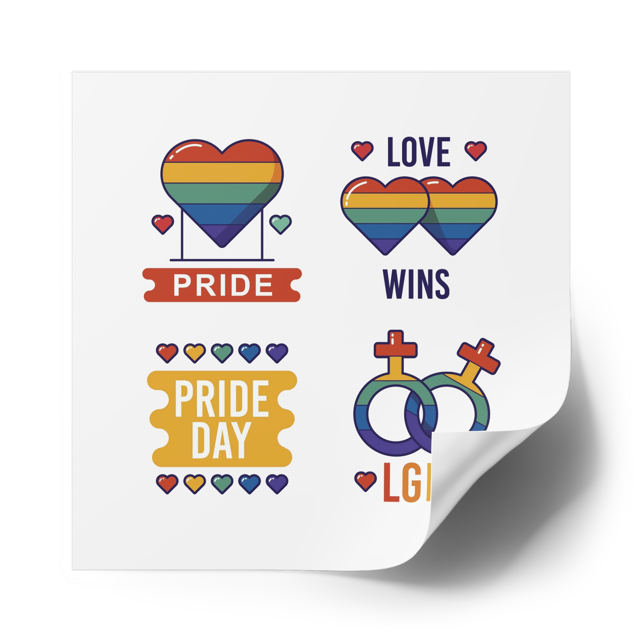 Pride Day Label Collection Concept Laminate Stickers Square - Image 50