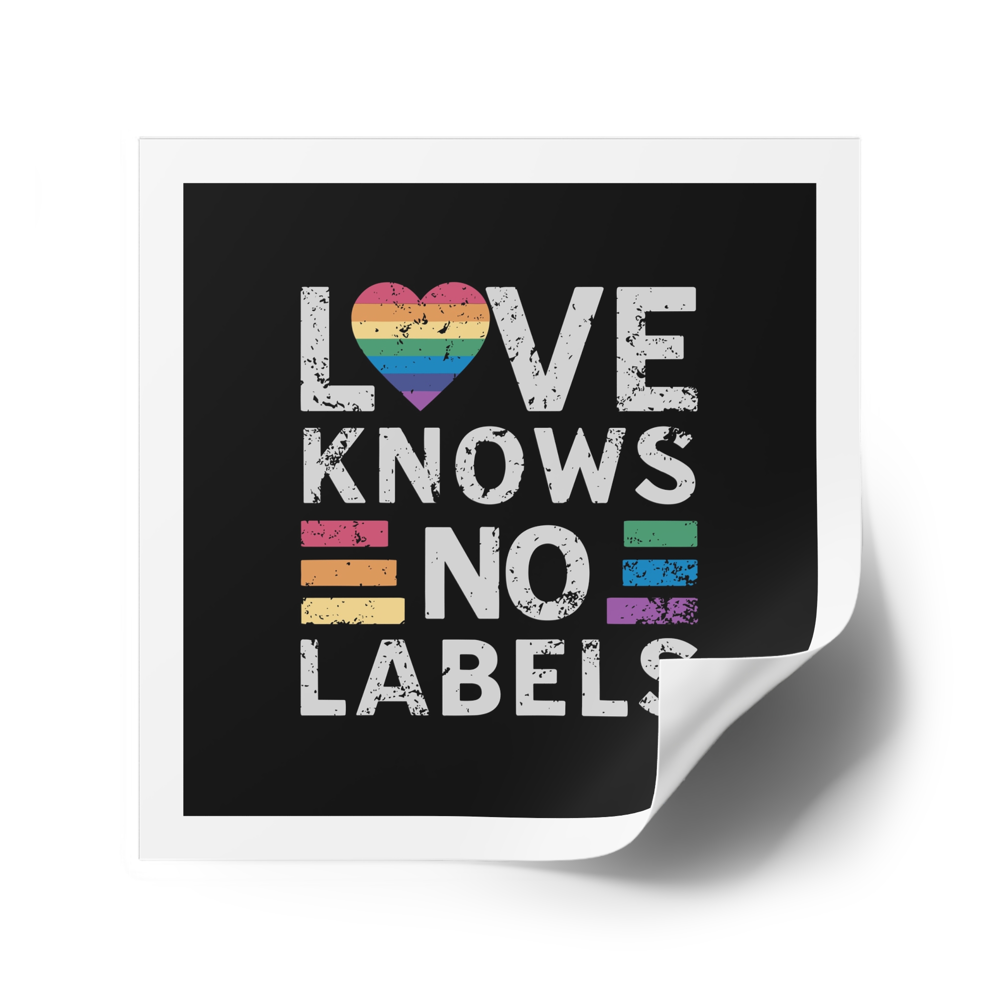 Love Knows No Labels Happy Pride Month Laminate Stickers Square - Image 46