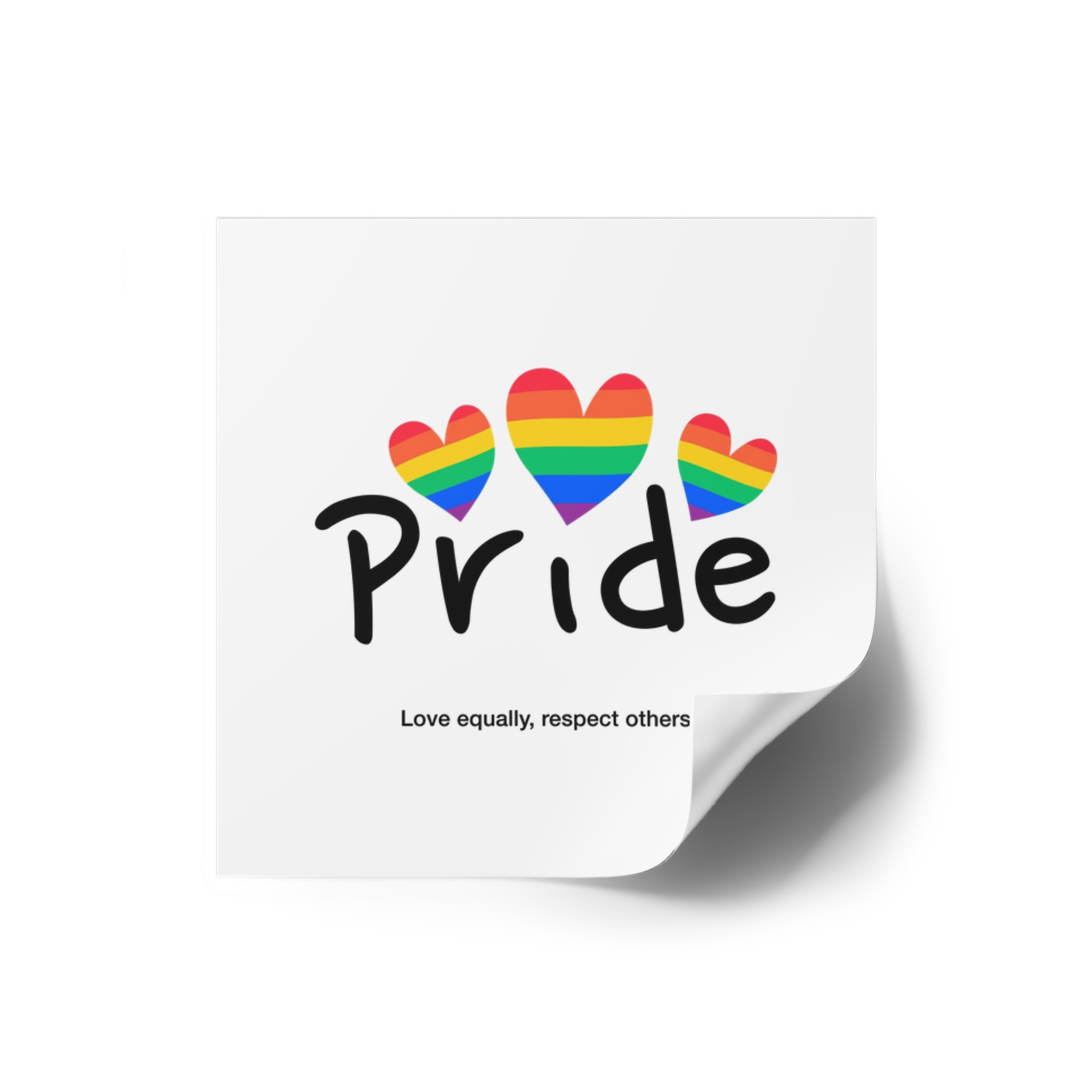 Love Letter Pride Rainbow Lettering Text Writing Pattern Freedom Love Heart Homo Colors Flag Parade(2) Laminate Stickers Square - Image 66