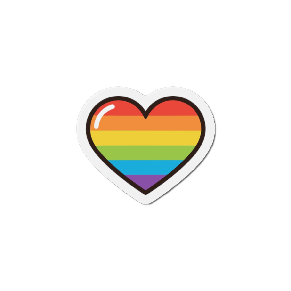 Lgbtq Pride Rainbow Heart Icon Die Cut Magnets