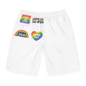 Pride Day Label Collection Design Mens Board Shorts Aop