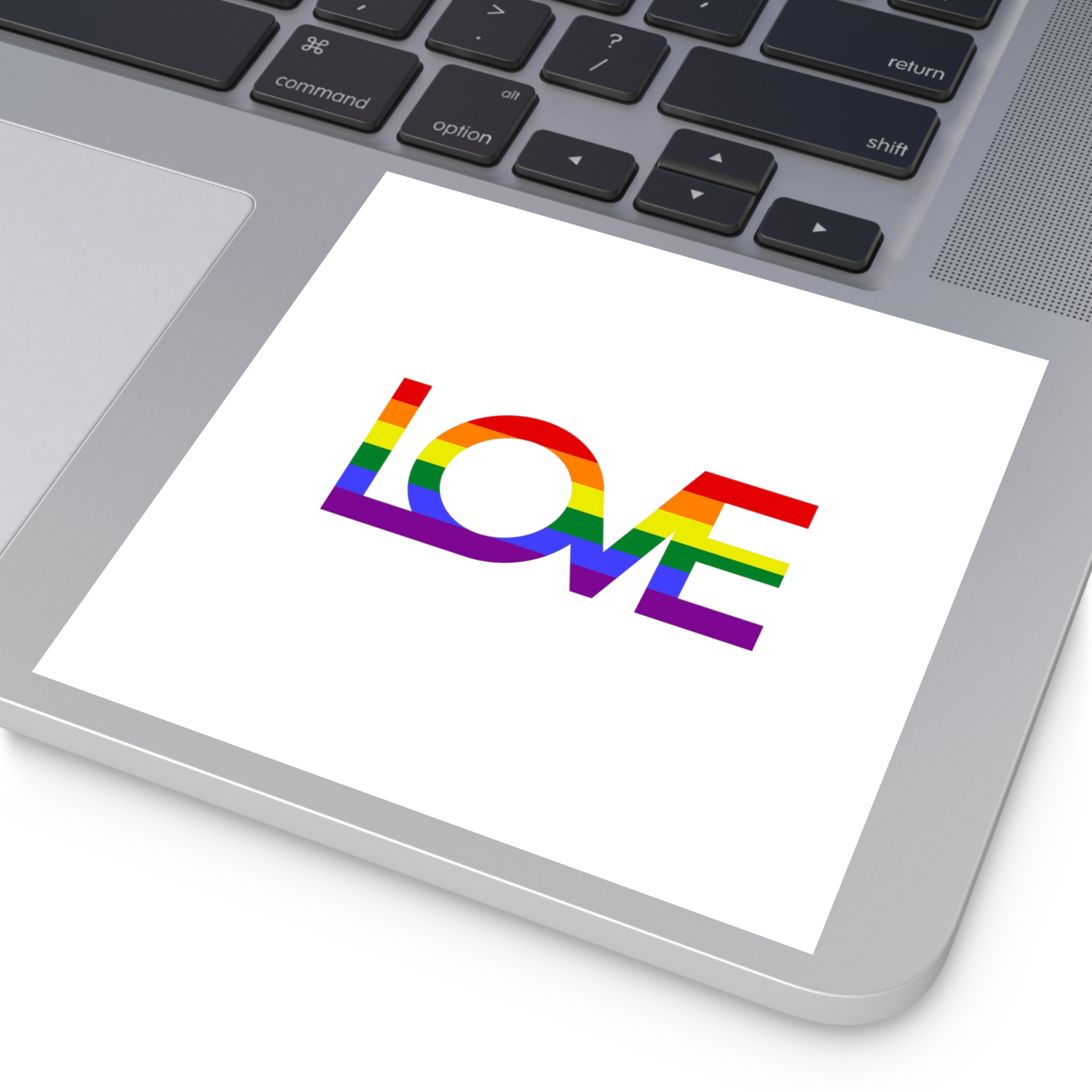 Inscription Love With Colors Lgbt Flag Vector Illustration Laminate Stickers Square - Image 39