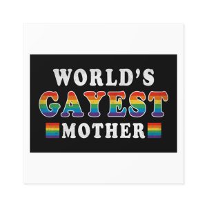 Mother Day Pride Rainbow Typography Vector Premium T Shirt(1) Laminate Stickers Square