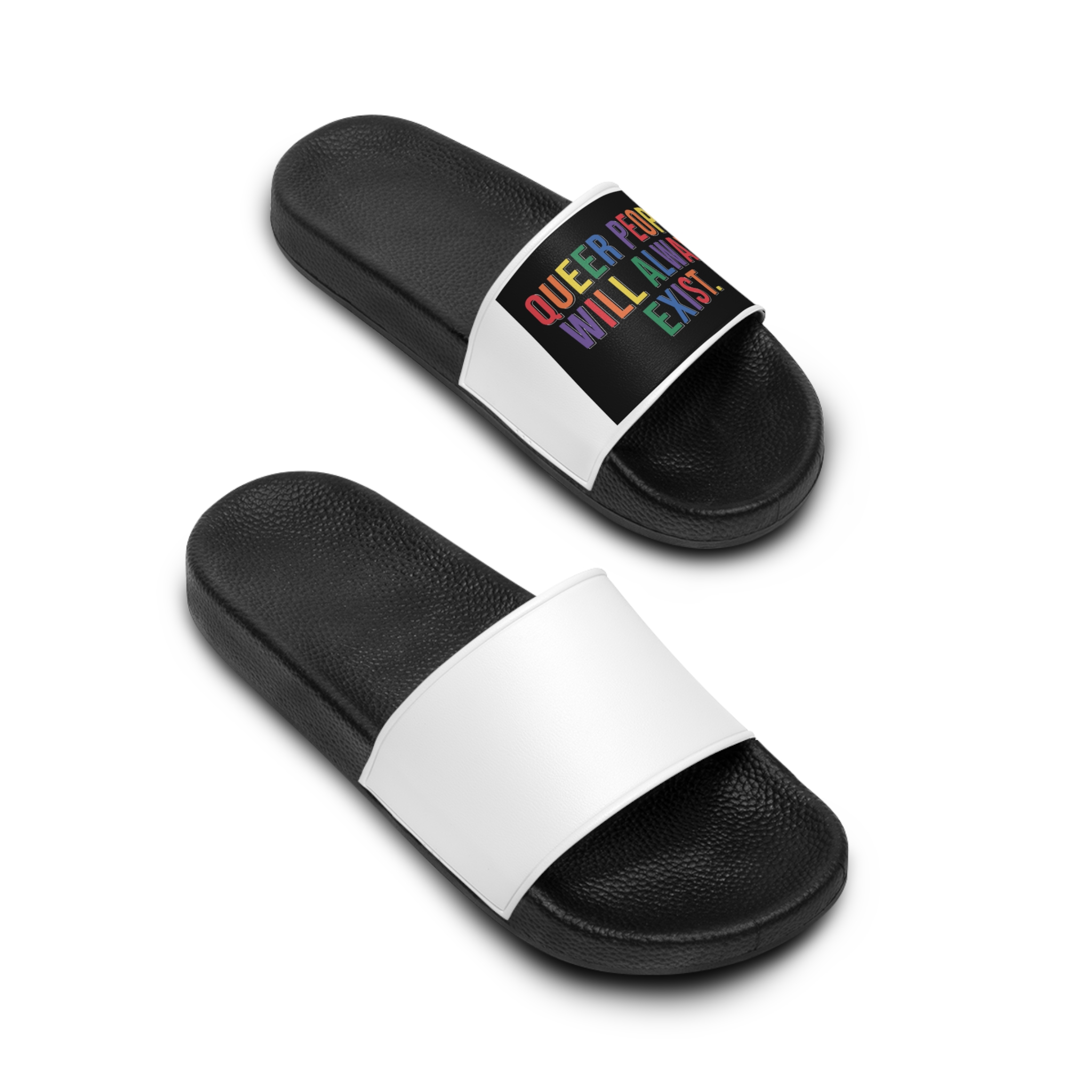 Pride Lgbtq Gay Typography Vector Tshirt Design(12) Mens Slide Sandals - Image 4