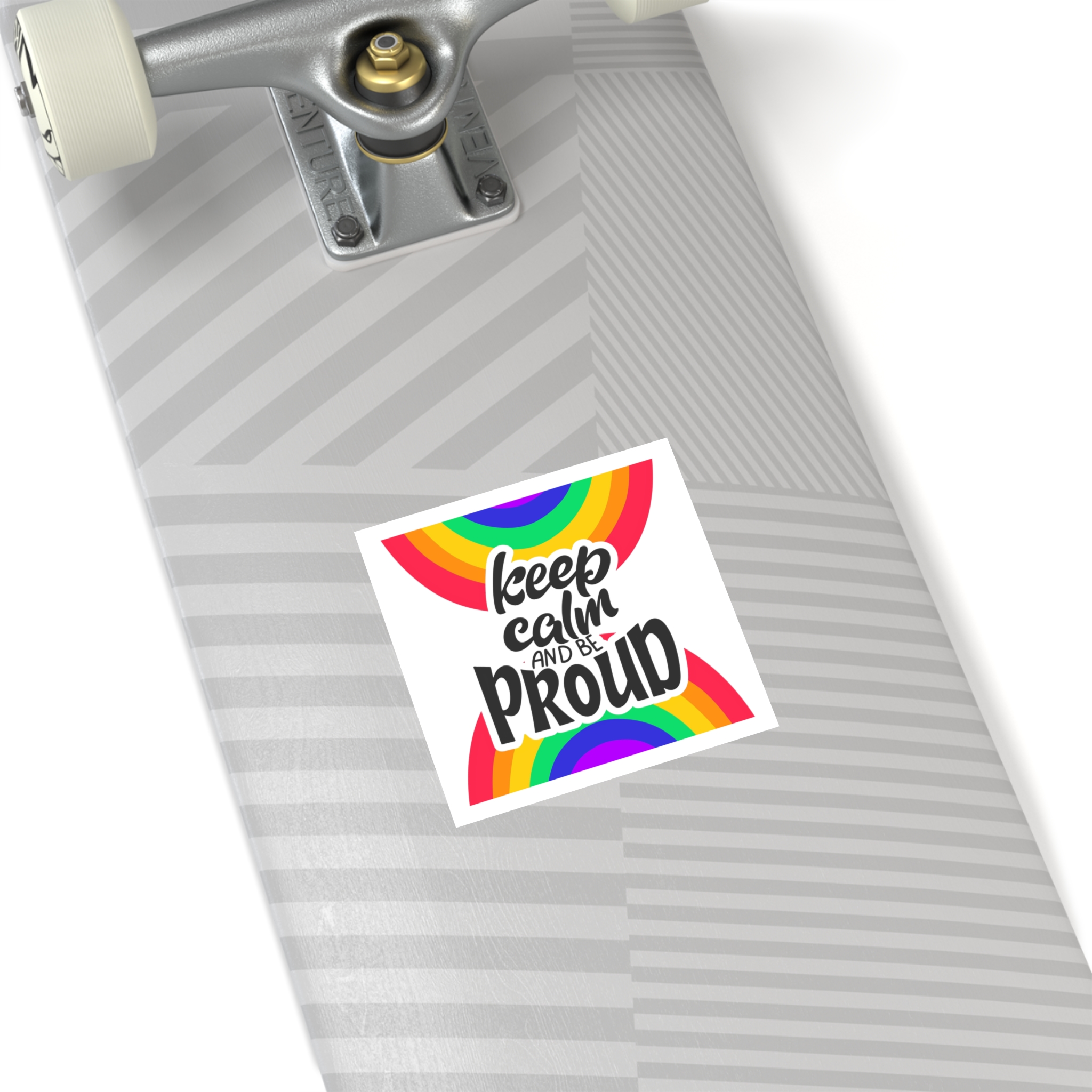 Keep Calm Be Proud Lgbt Lettering Quote Pride Poster Concept With Colorful Rainbow Vector Laminate Stickers Square - Image 20