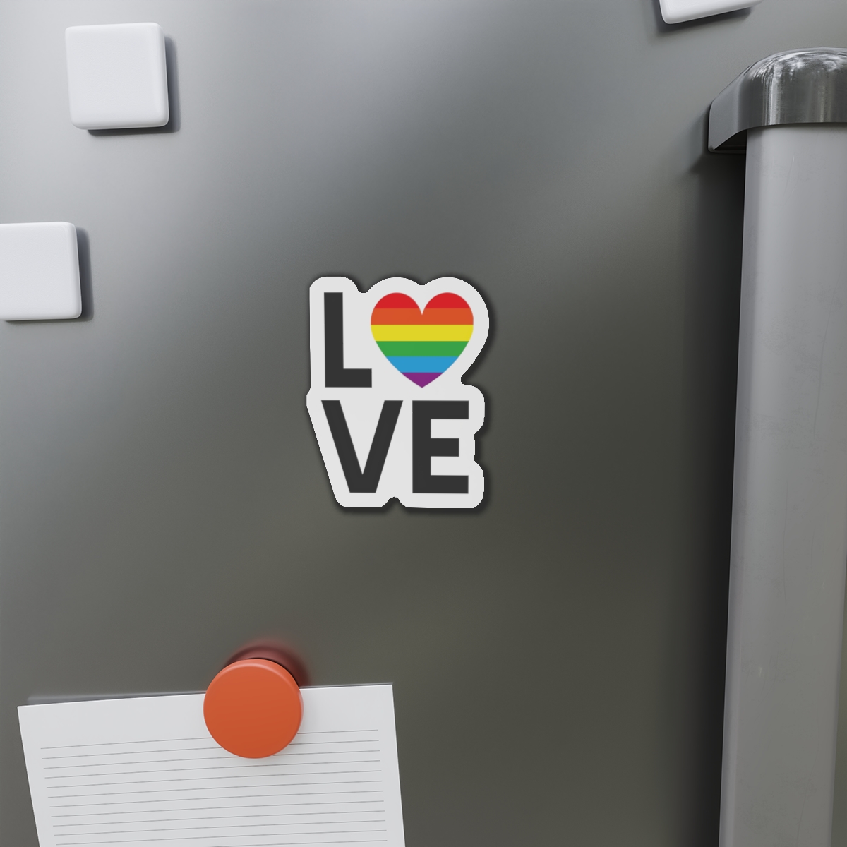 Vector Lgbt Rainbow Flag Love Lettering Isolated White Background Die Cut Magnets - Image 8