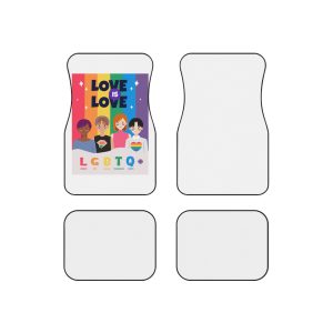 Lgbtq Pride Month Poster Vector With Diverse Characters Rainbow Celebrate Love Inclusivity Car Mats Set Of 4