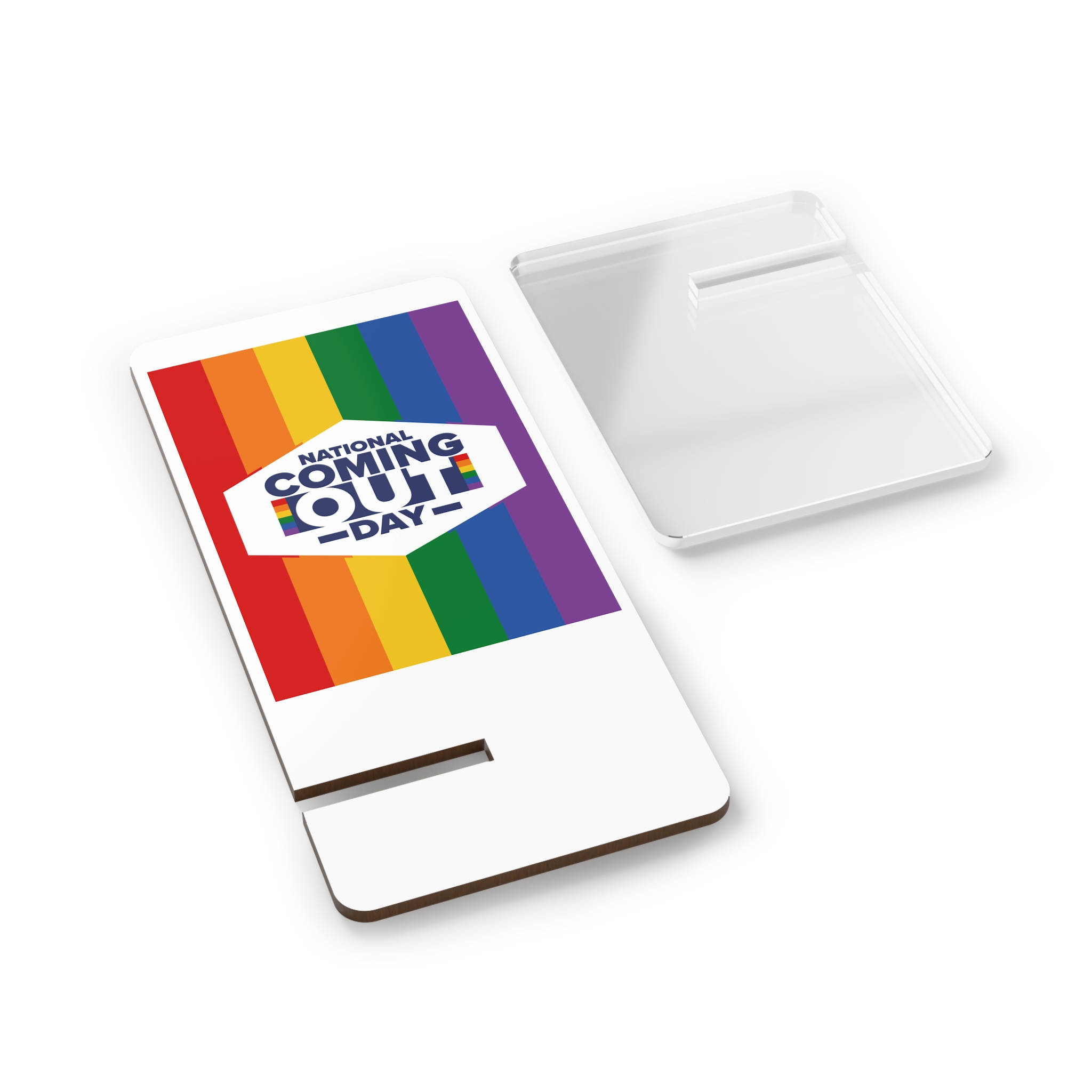 Coming Out Day Pride Month Lgbt Rainbow Flag Diversity Equality Free Love Vector Poster Mobile Display Stand For Smartphones - Image 2
