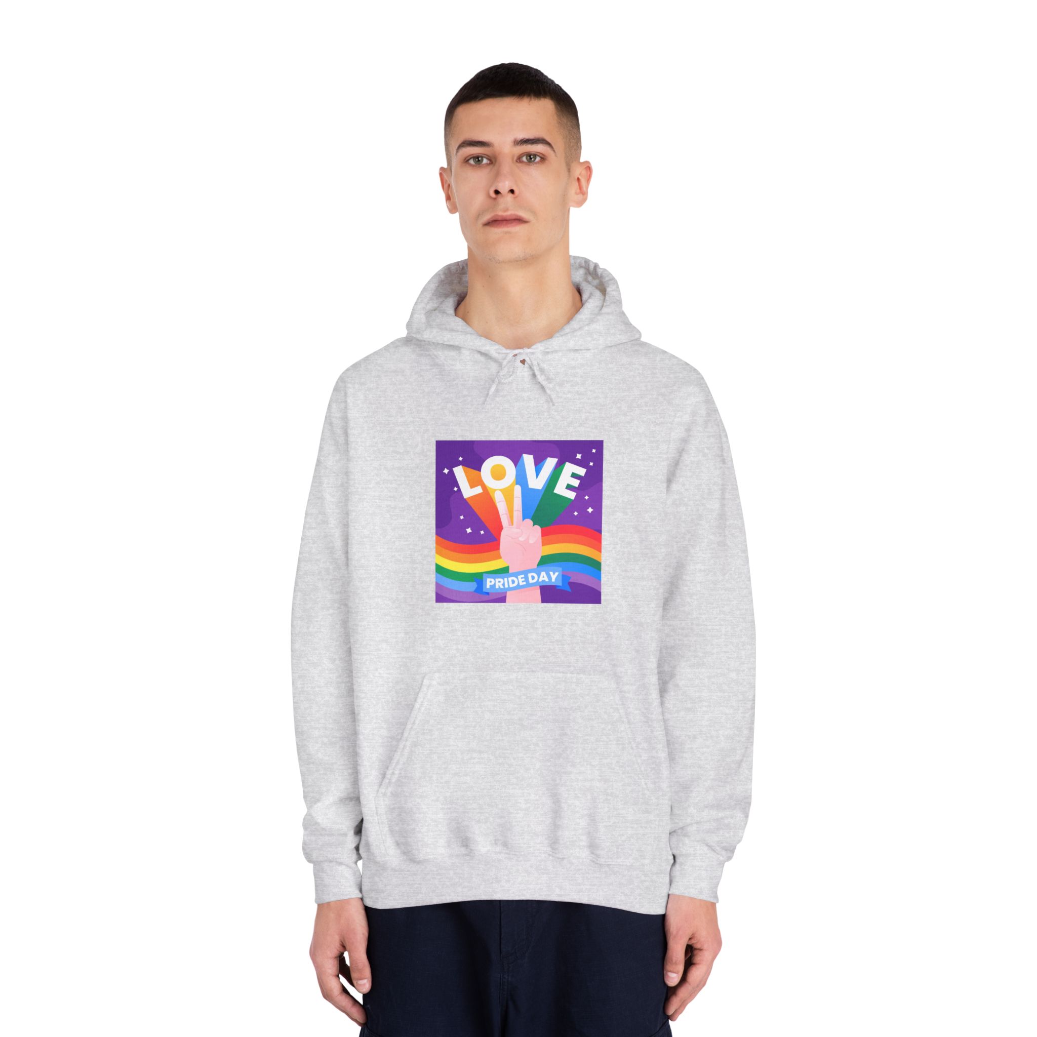 Pride Day Event Message Design Unisex Dryblend Hooded Sweatshirt - Image 7