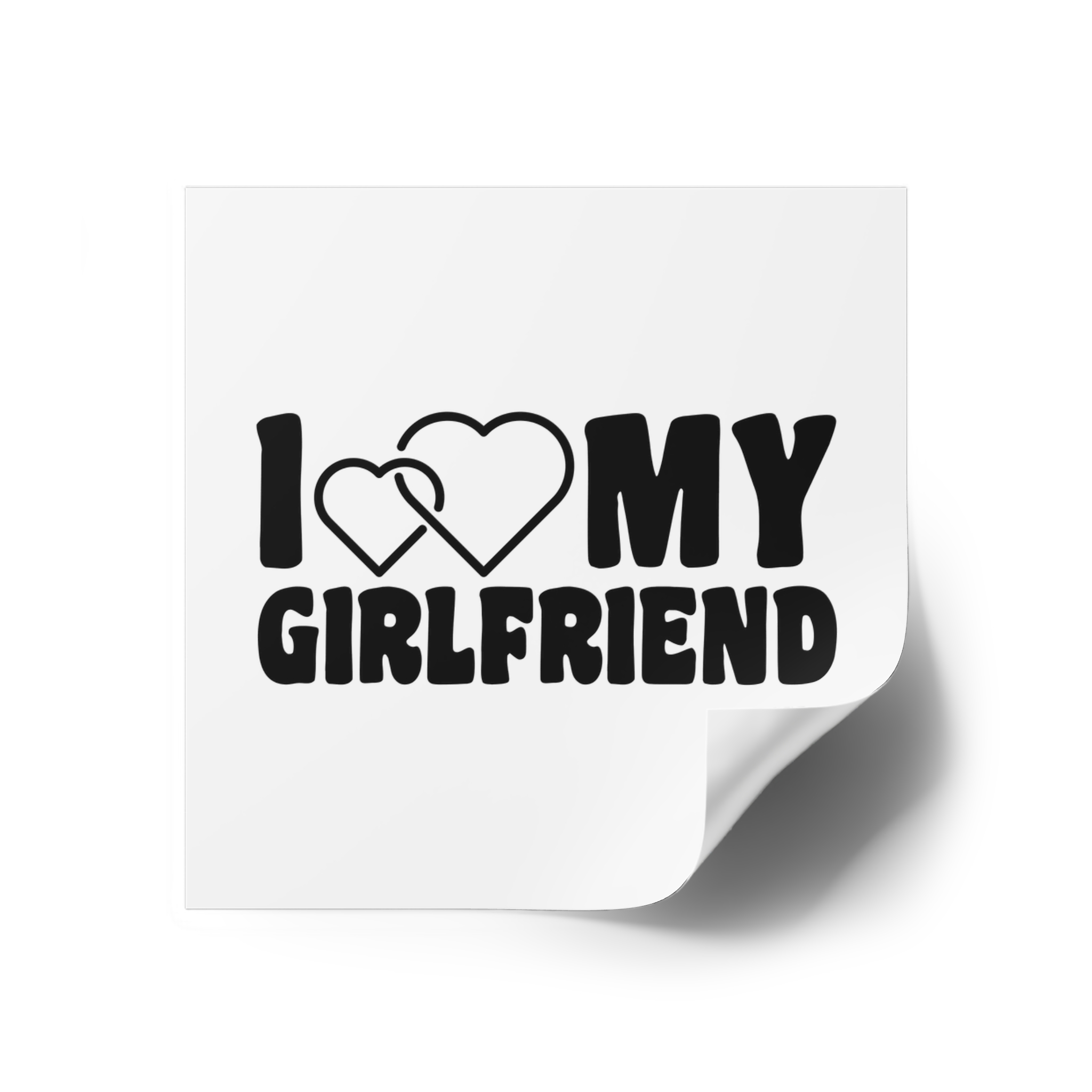 I Love My Girlfriend Iheart My Girlfriend Laminate Stickers Square - Image 26