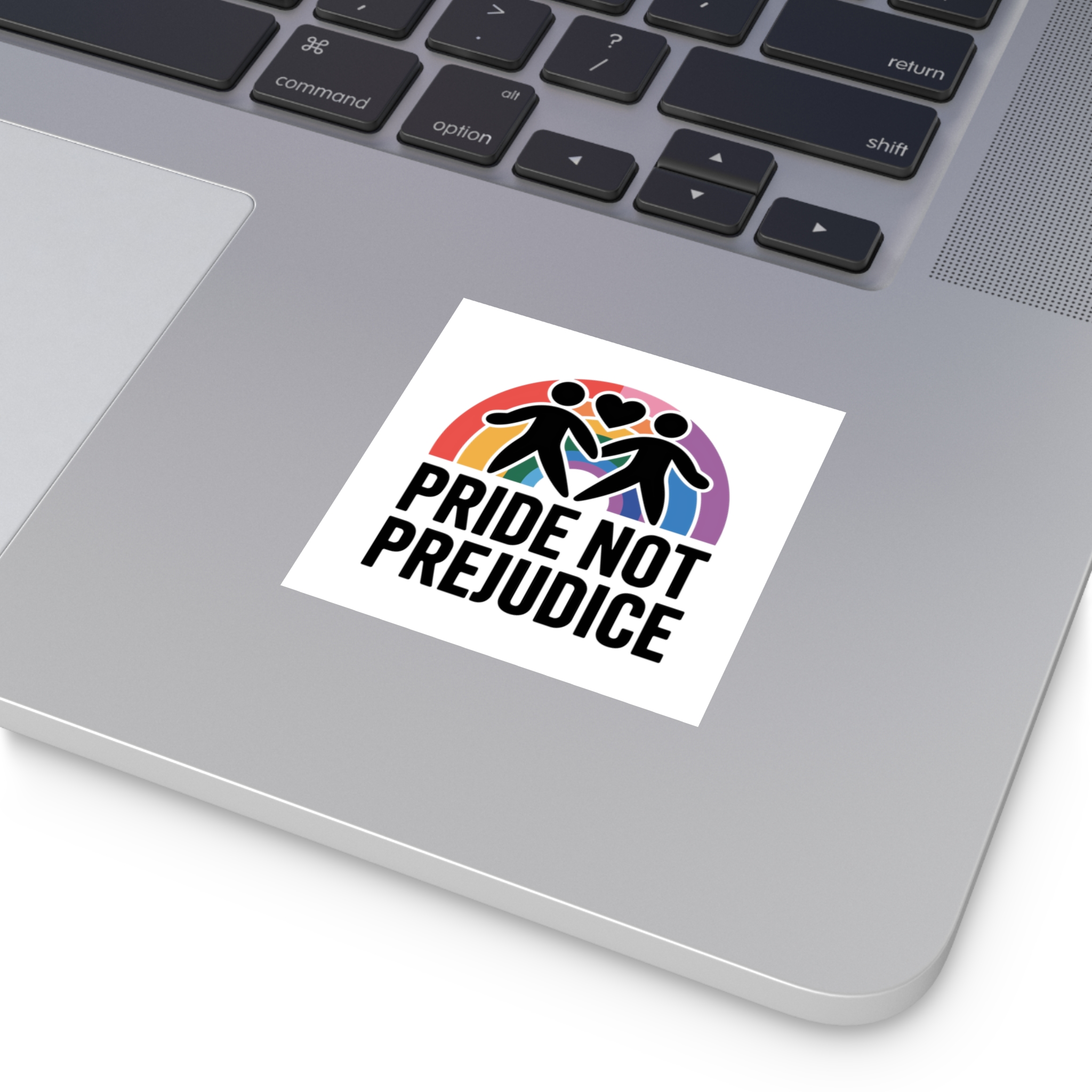 Pride Prejudice T Shirt Design Isolated White Background Laminate Stickers Square - Image 11
