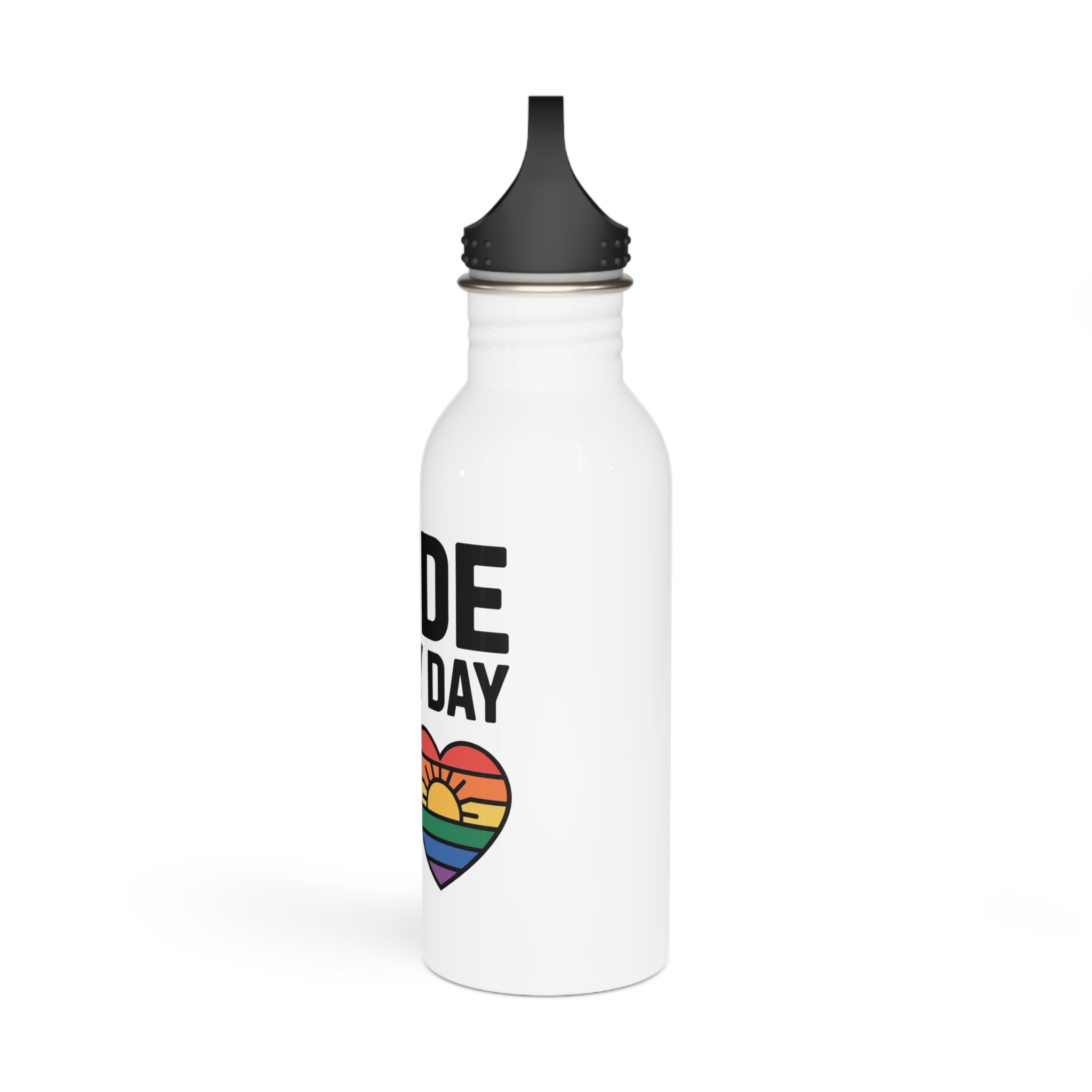 Pride Every Day T Shirt Design Isolated White Background Stainless Steel Water Bottle - Image 4