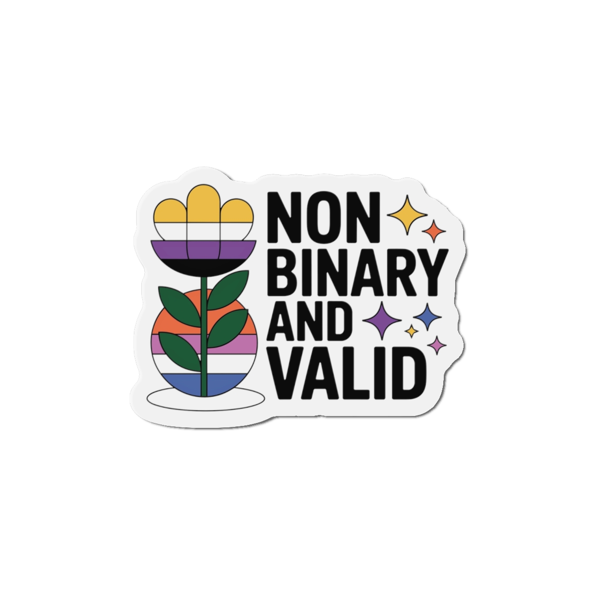 Non Binary Valid T Shirt Design Isolated White Background Die Cut Magnets - Image 13