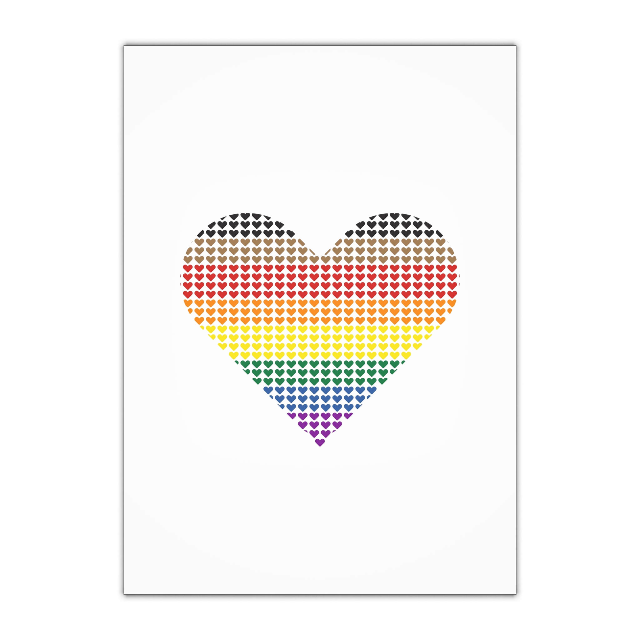 Pride Flag Heart Shape Icon With Heart Pattern Inside Heart Symbol With Black Brown Stripes Gift Wrapping Paper Sheets 1pc