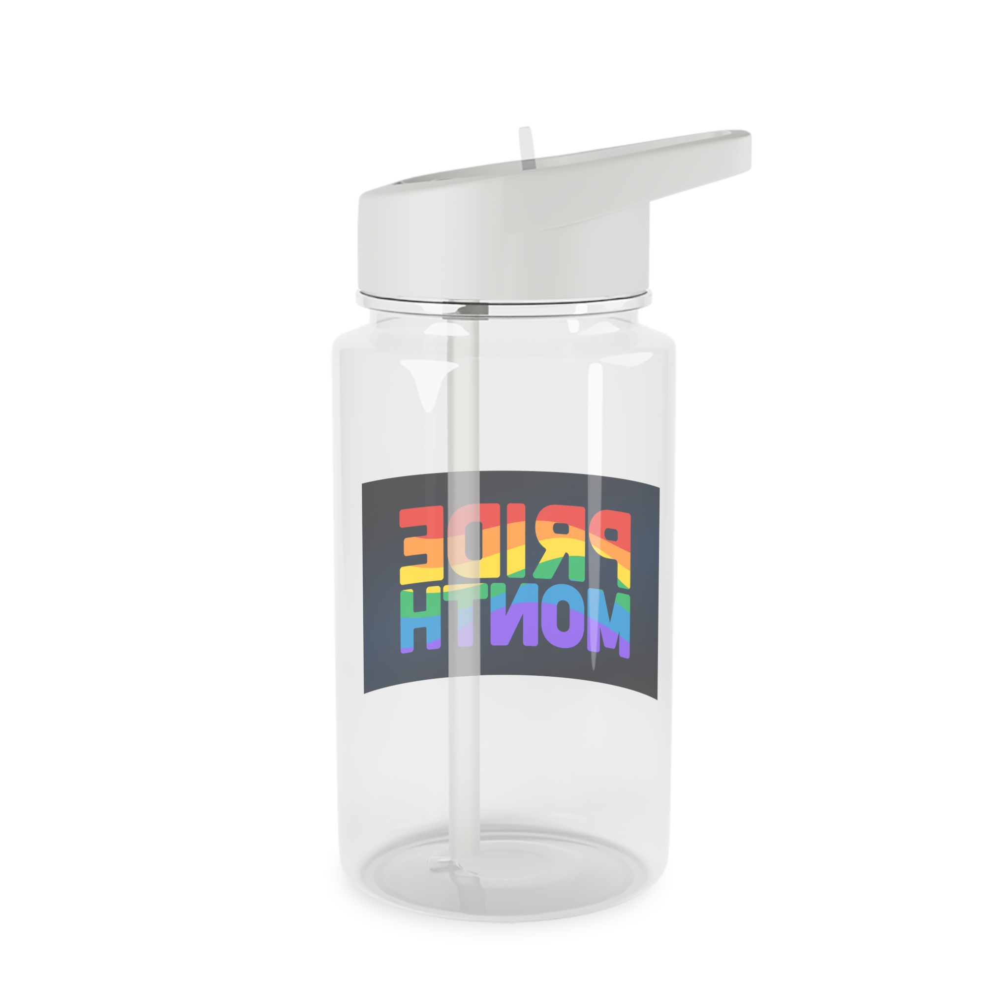 Lgbt Pride Rainbow Flag Lettering Banner Poster Social Media Pride Calligraphy With Tritan Water Bottle - Image 2