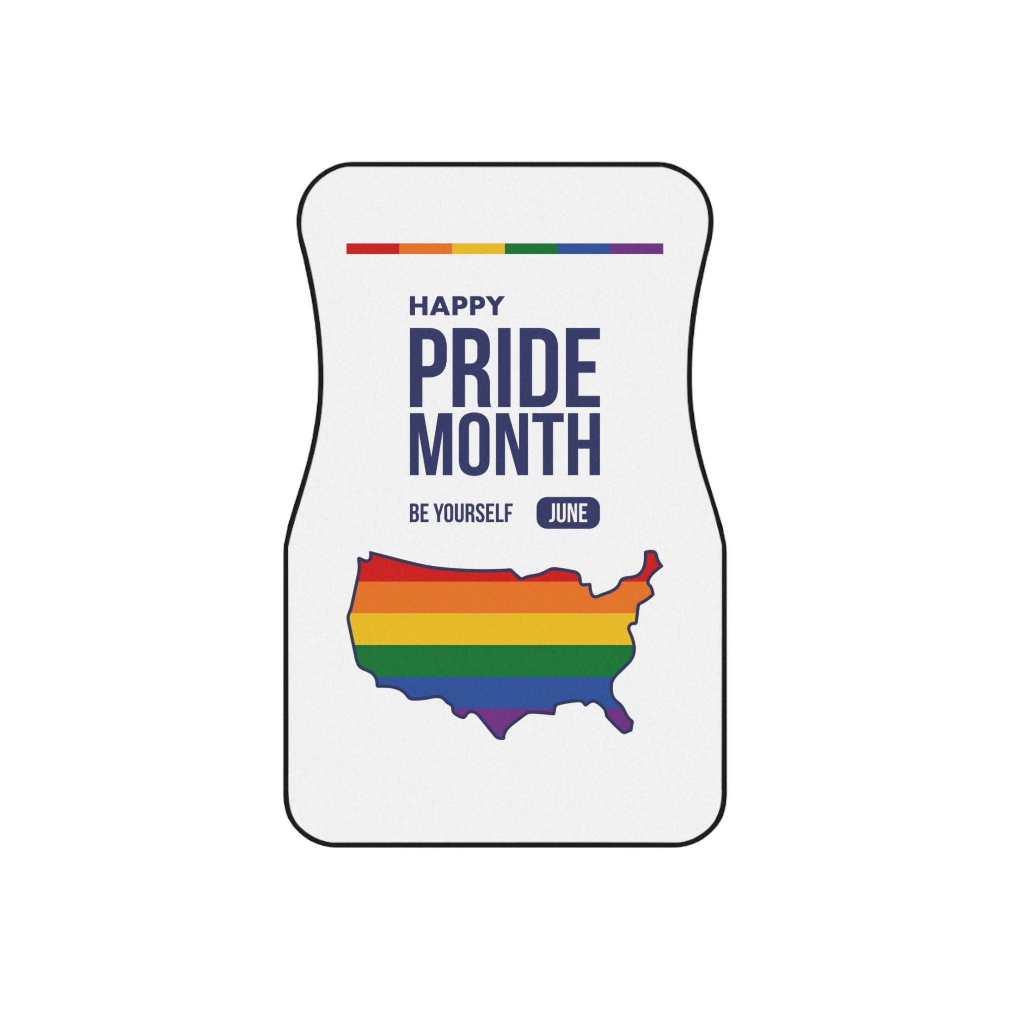 Lgbt Pride Month June 2026 Lesbian Gay Bisexual Transgender Lgbtq Flag Rainbow Love Vector (2) Car Mats Set Of 4 - Image 2