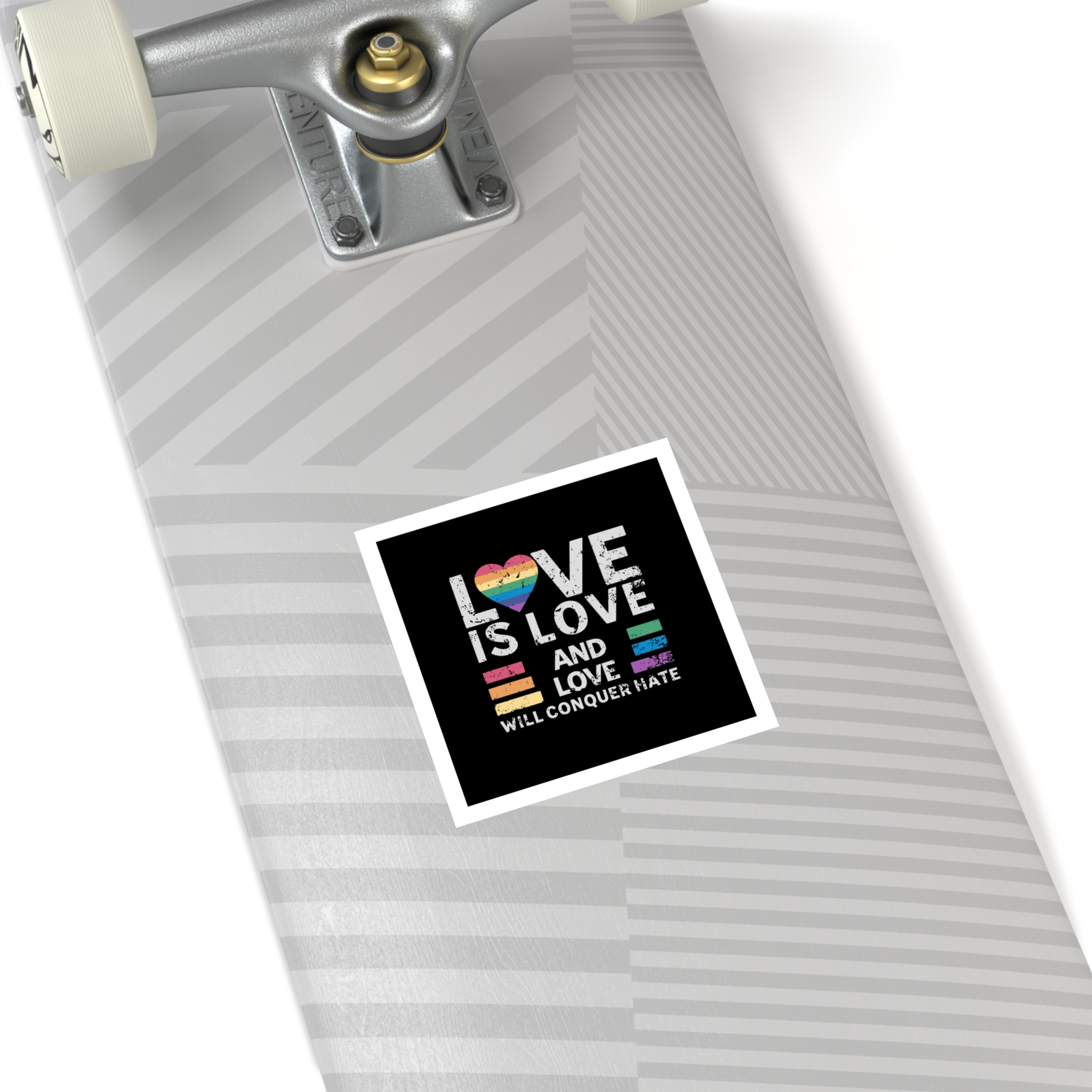 Love Is Love and Love Will Conquer Hate Laminate Stickers Square - Image 72
