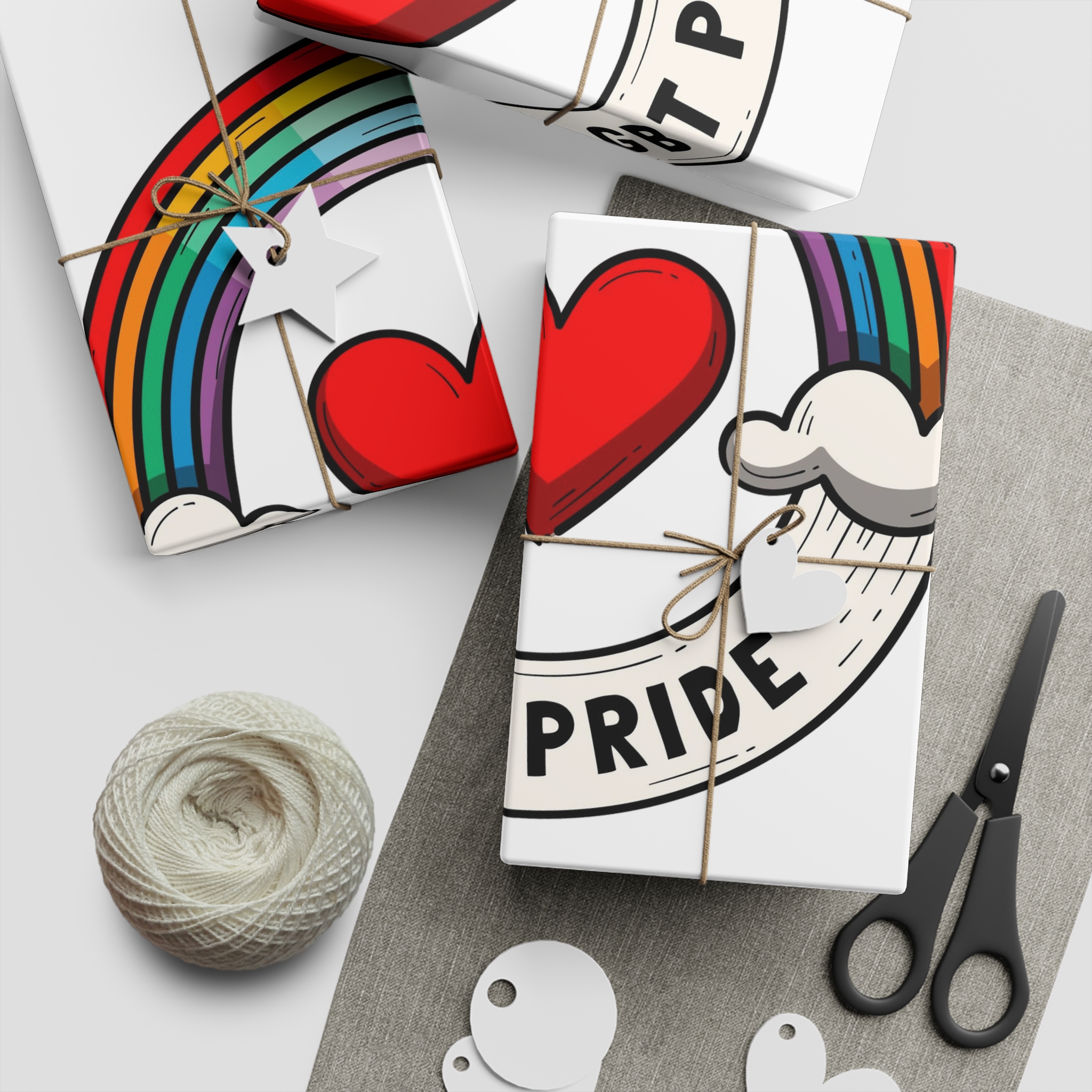 Hand Drawn Pride Month Lgbt Logo Template (1) Gift Wrapping Paper Sheets 1pc - Image 2